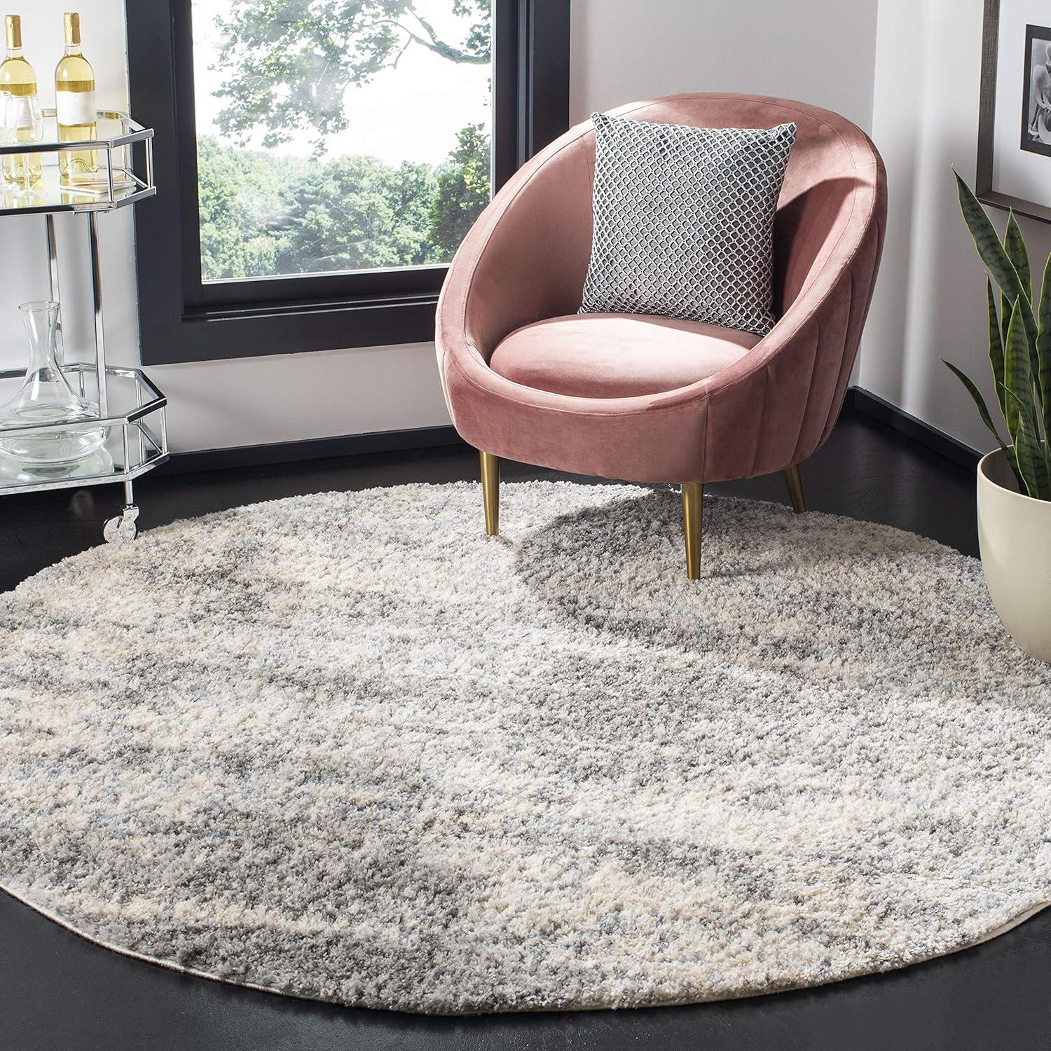 image:imageSAFAVIEH Area Rug 8x10 Berber Shag Collection Large Grey Blue amp Cream NonShedding amp Easy to Clean Ideal for Living Room Bedroom Dining Space BER219GGrey BlueCream