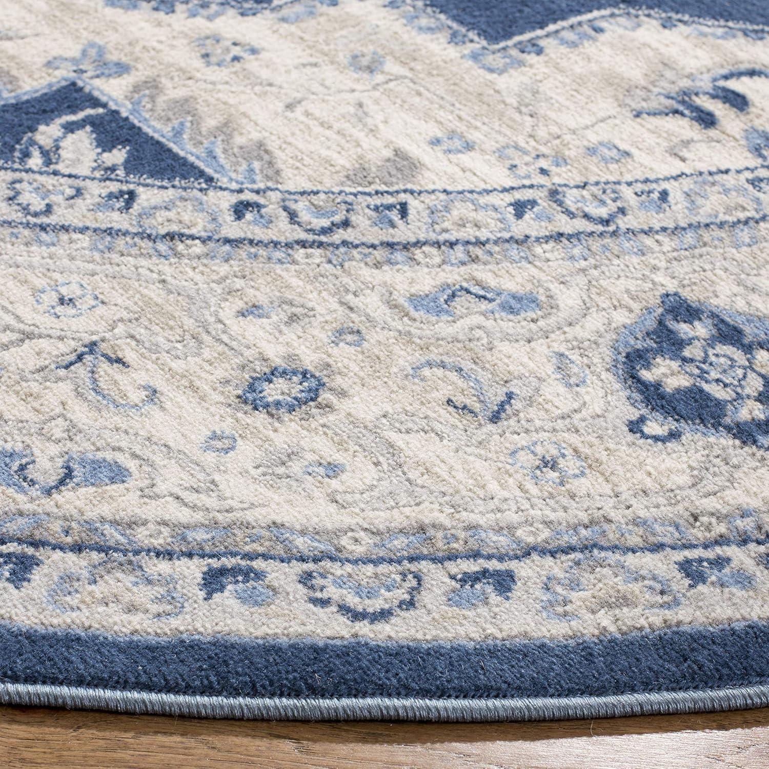 image:imageSAFAVIEH Area Rug 8x10 Brentwood Collection Large Navy amp Cream Medallion Distressed Design NonShedding amp Easy Cleaning Ideal for Living Room Bedroom Dining Space BNT865NNavyCreme