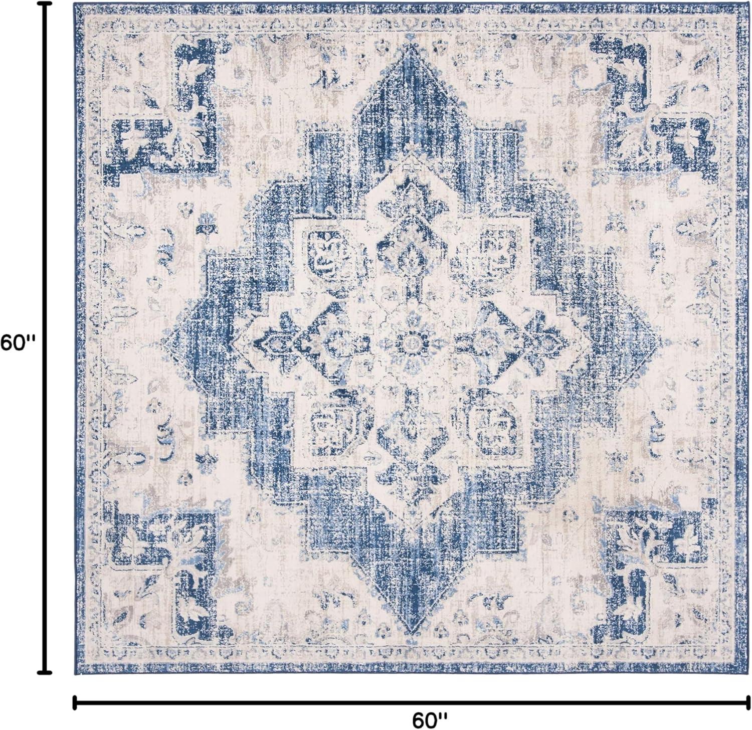 image:imageSAFAVIEH Area Rug 8x10 Brentwood Collection Large Navy amp Cream Medallion Distressed Design NonShedding amp Easy Cleaning Ideal for Living Room Bedroom Dining Space BNT865NIvoryNavy