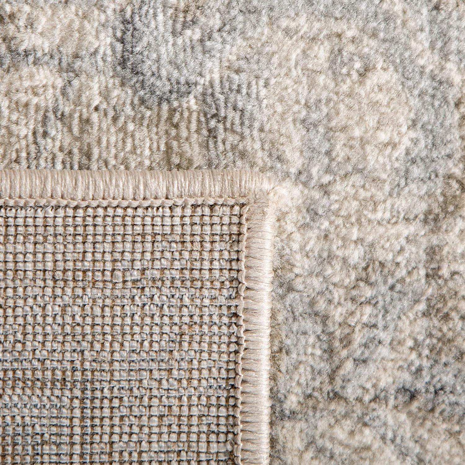 image:imageSAFAVIEH Area Rug 8x10 Brentwood Collection Large Navy amp Cream Medallion Distressed Design NonShedding amp Easy Cleaning Ideal for Living Room Bedroom Dining Space BNT865NCreamGrey