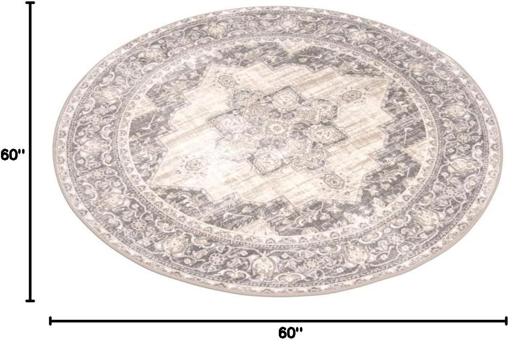 image:imageSAFAVIEH Area Rug 8x10 Brentwood Collection Large Navy amp Cream Medallion Distressed Design NonShedding amp Easy Cleaning Ideal for Living Room Bedroom Dining Space BNT865NCreamGrey
