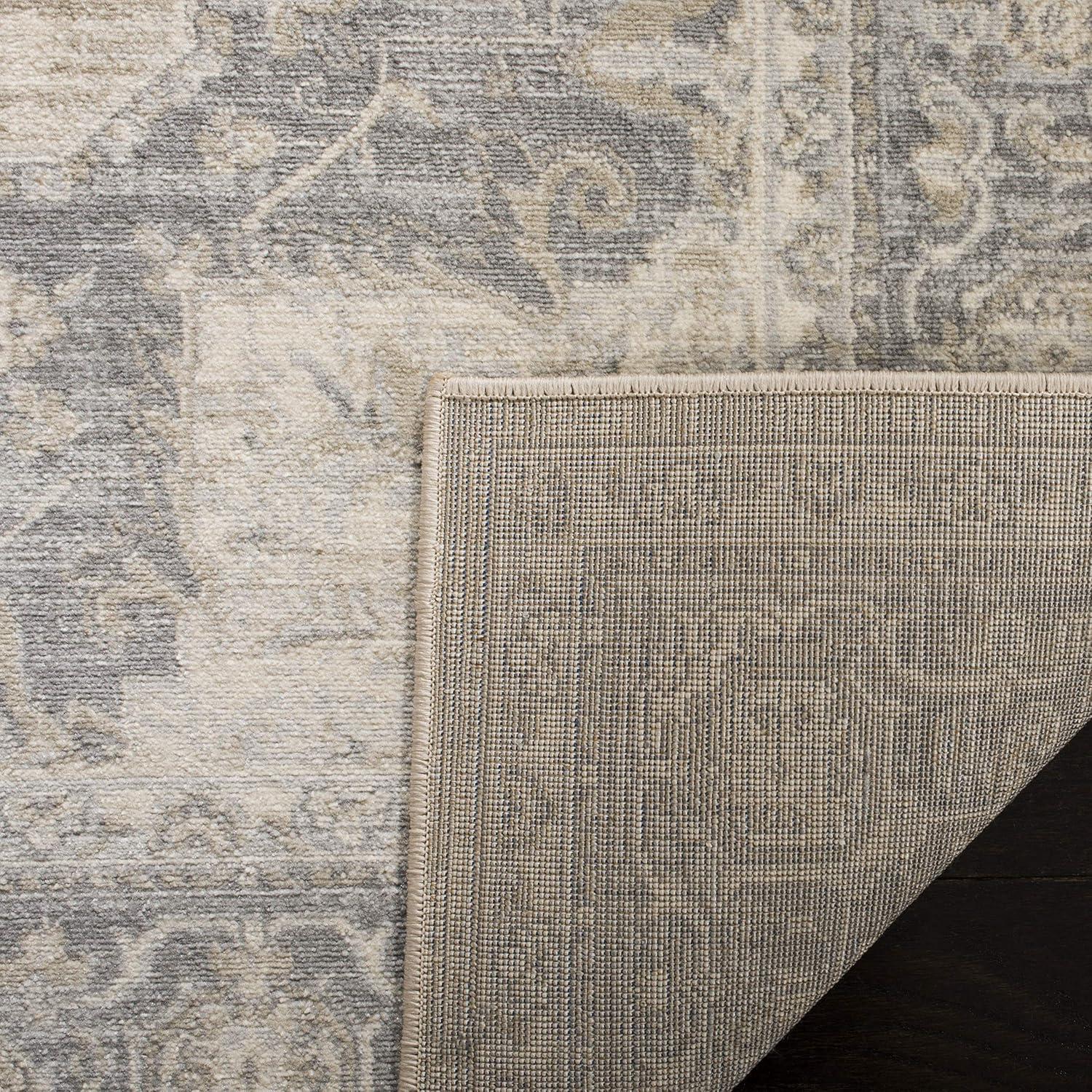 image:imageSAFAVIEH Area Rug 8x10 Brentwood Collection Large Navy amp Cream Medallion Distressed Design NonShedding amp Easy Cleaning Ideal for Living Room Bedroom Dining Space BNT865NCreamGrey