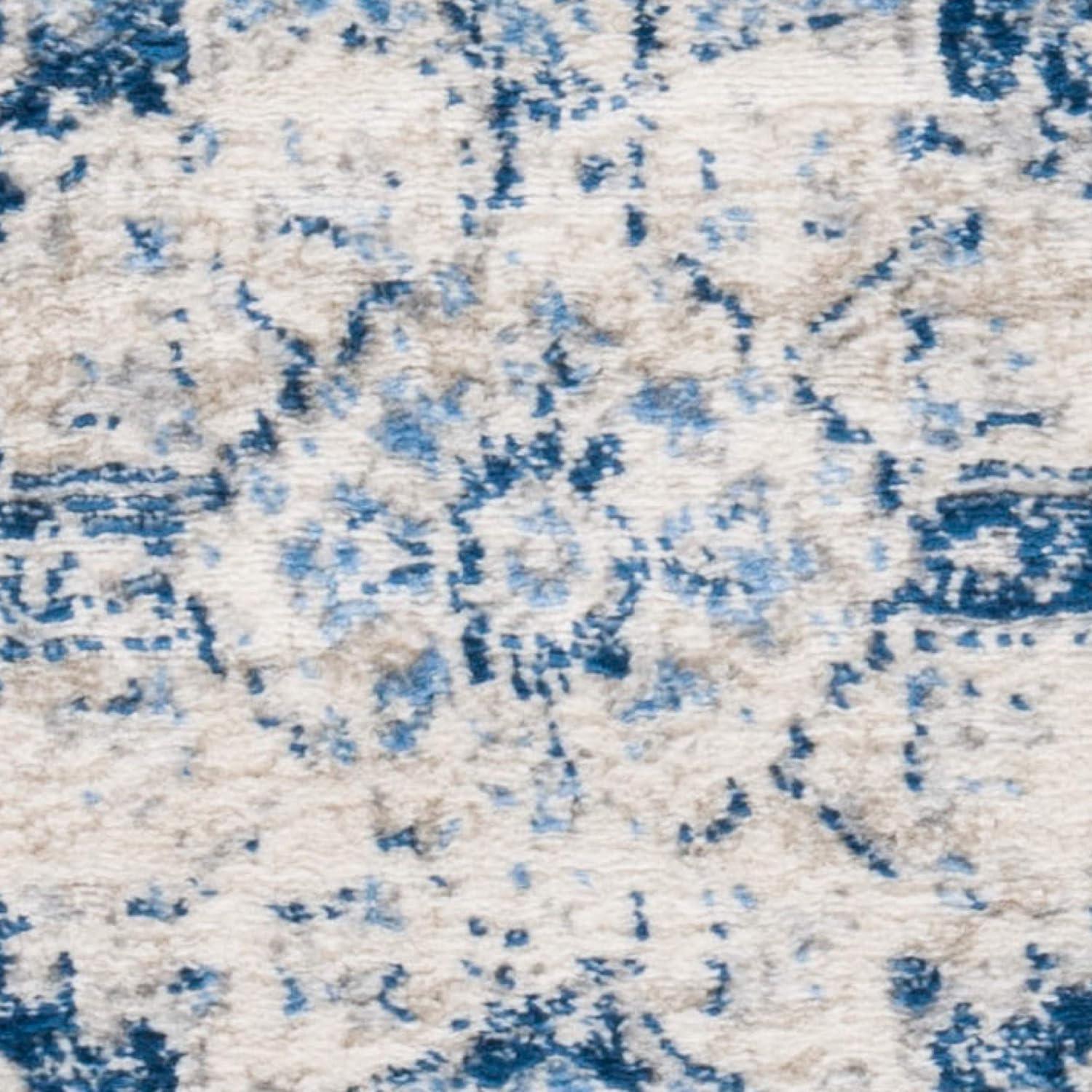 image:imageSAFAVIEH Area Rug 8x10 Brentwood Collection Large Navy amp Cream Medallion Distressed Design NonShedding amp Easy Cleaning Ideal for Living Room Bedroom Dining Space BNT865NIvoryNavy