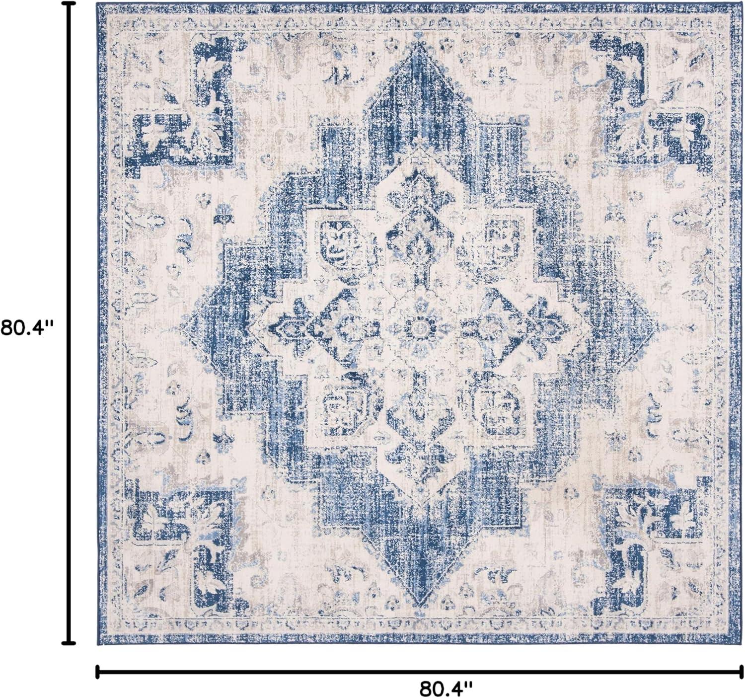 image:imageSAFAVIEH Area Rug 8x10 Brentwood Collection Large Navy amp Cream Medallion Distressed Design NonShedding amp Easy Cleaning Ideal for Living Room Bedroom Dining Space BNT865NIvoryNavy