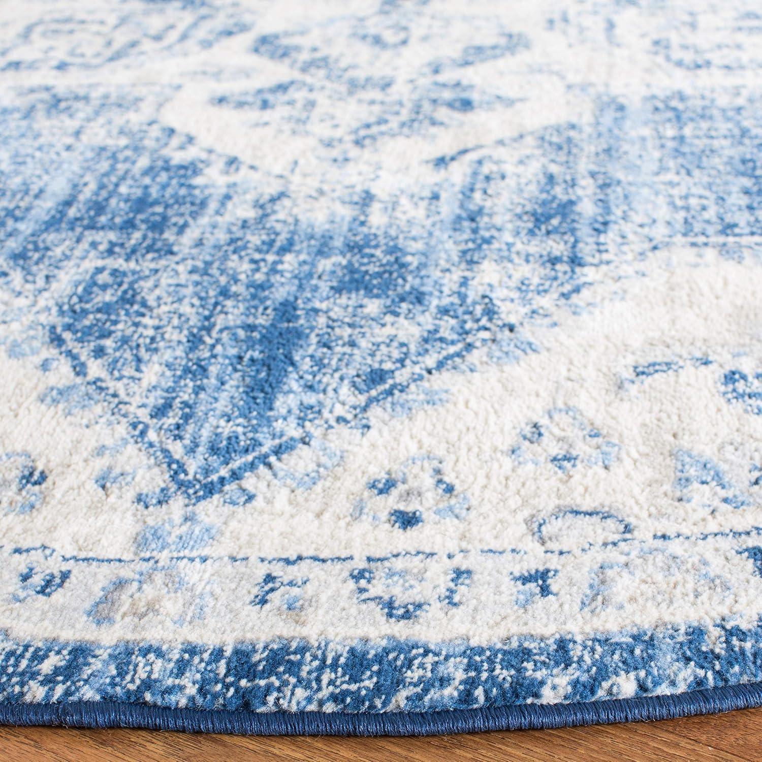 image:imageSAFAVIEH Area Rug 8x10 Brentwood Collection Large Navy amp Cream Medallion Distressed Design NonShedding amp Easy Cleaning Ideal for Living Room Bedroom Dining Space BNT865NIvoryNavy