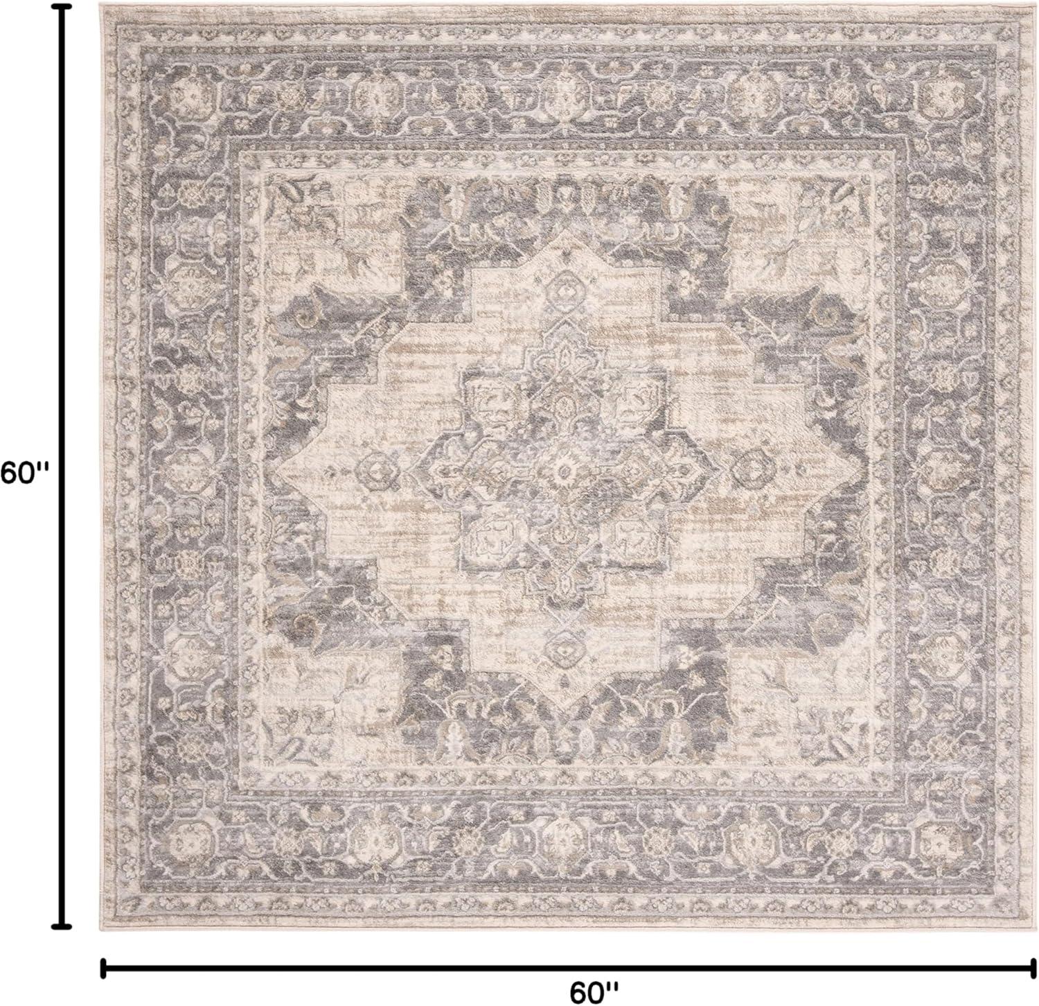 image:imageSAFAVIEH Area Rug 8x10 Brentwood Collection Large Navy amp Cream Medallion Distressed Design NonShedding amp Easy Cleaning Ideal for Living Room Bedroom Dining Space BNT865NCreamGrey
