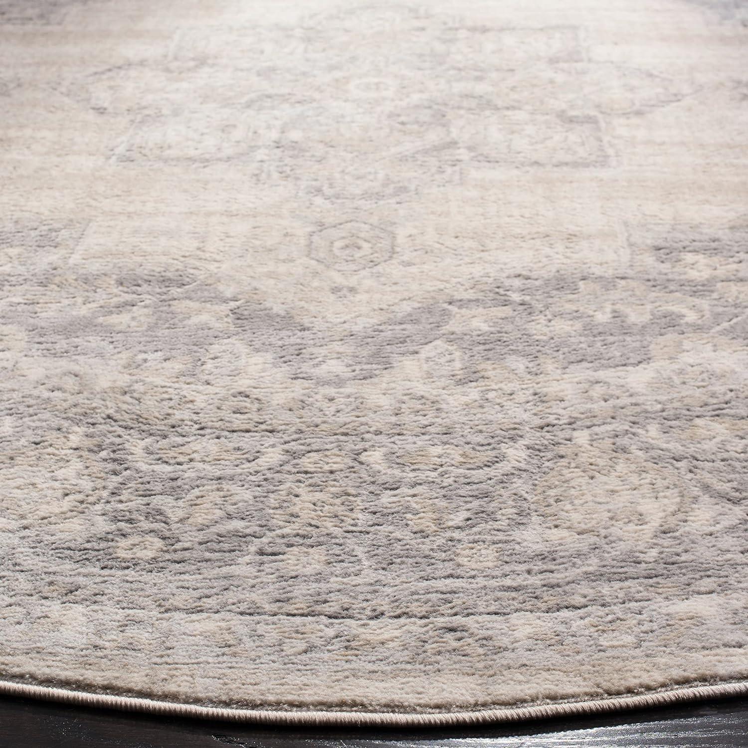 image:imageSAFAVIEH Area Rug 8x10 Brentwood Collection Large Navy amp Cream Medallion Distressed Design NonShedding amp Easy Cleaning Ideal for Living Room Bedroom Dining Space BNT865NCreamGrey