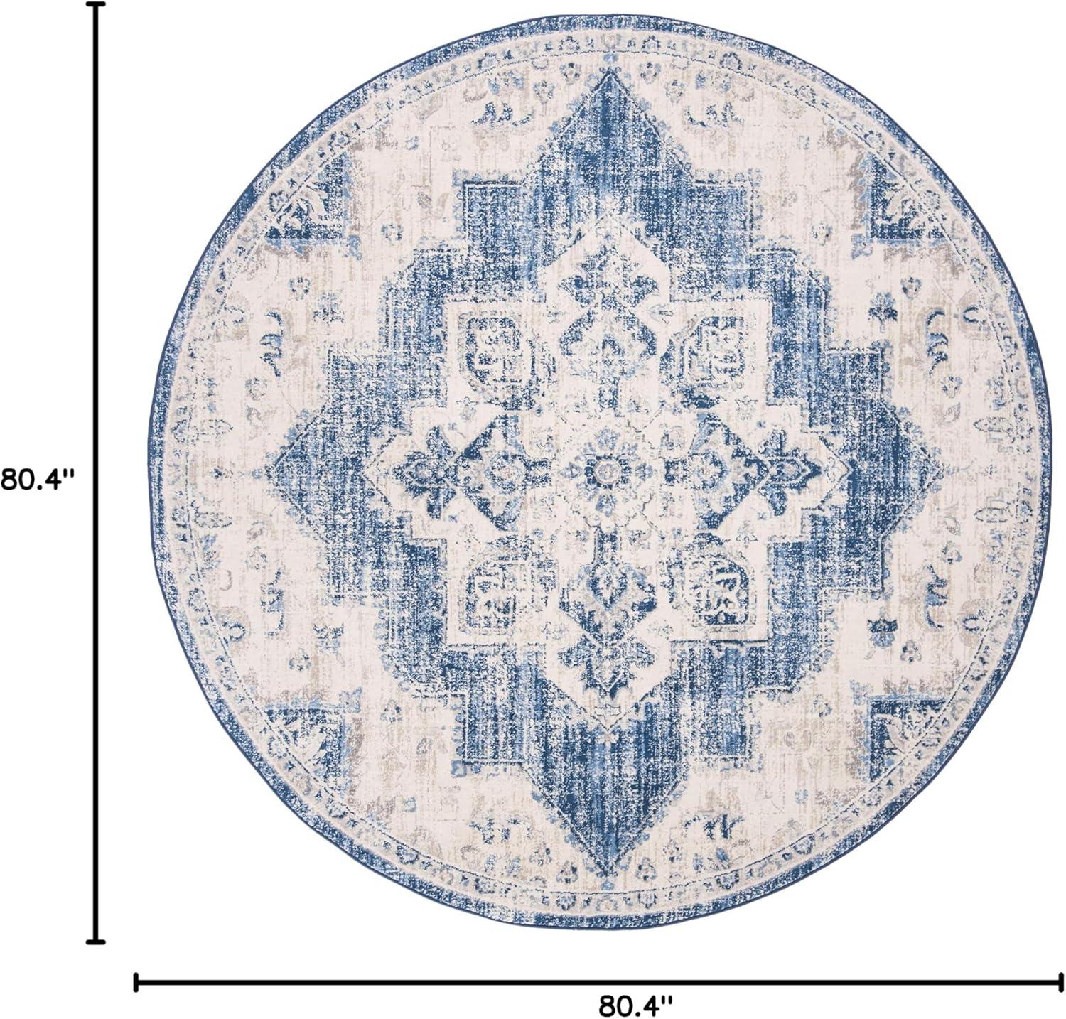 image:imageSAFAVIEH Area Rug 8x10 Brentwood Collection Large Navy amp Cream Medallion Distressed Design NonShedding amp Easy Cleaning Ideal for Living Room Bedroom Dining Space BNT865NIvoryNavy