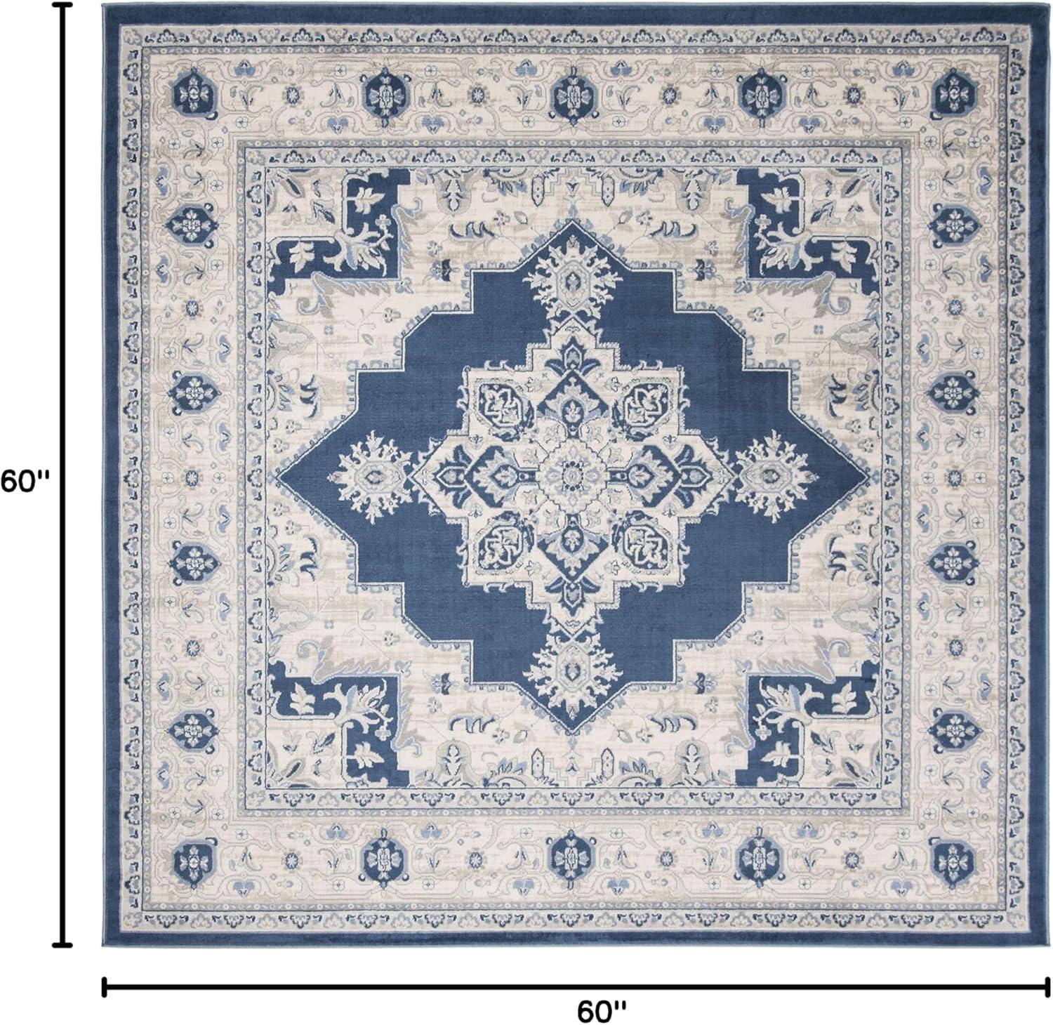 image:imageSAFAVIEH Area Rug 8x10 Brentwood Collection Large Navy amp Cream Medallion Distressed Design NonShedding amp Easy Cleaning Ideal for Living Room Bedroom Dining Space BNT865NNavyCreme