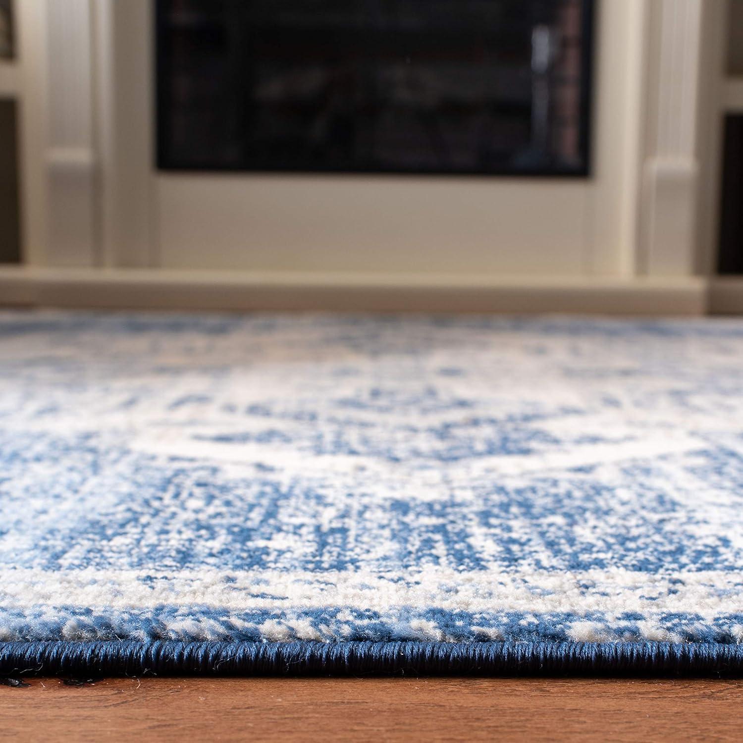 image:imageSAFAVIEH Area Rug 8x10 Brentwood Collection Large Navy amp Cream Medallion Distressed Design NonShedding amp Easy Cleaning Ideal for Living Room Bedroom Dining Space BNT865NIvoryNavy