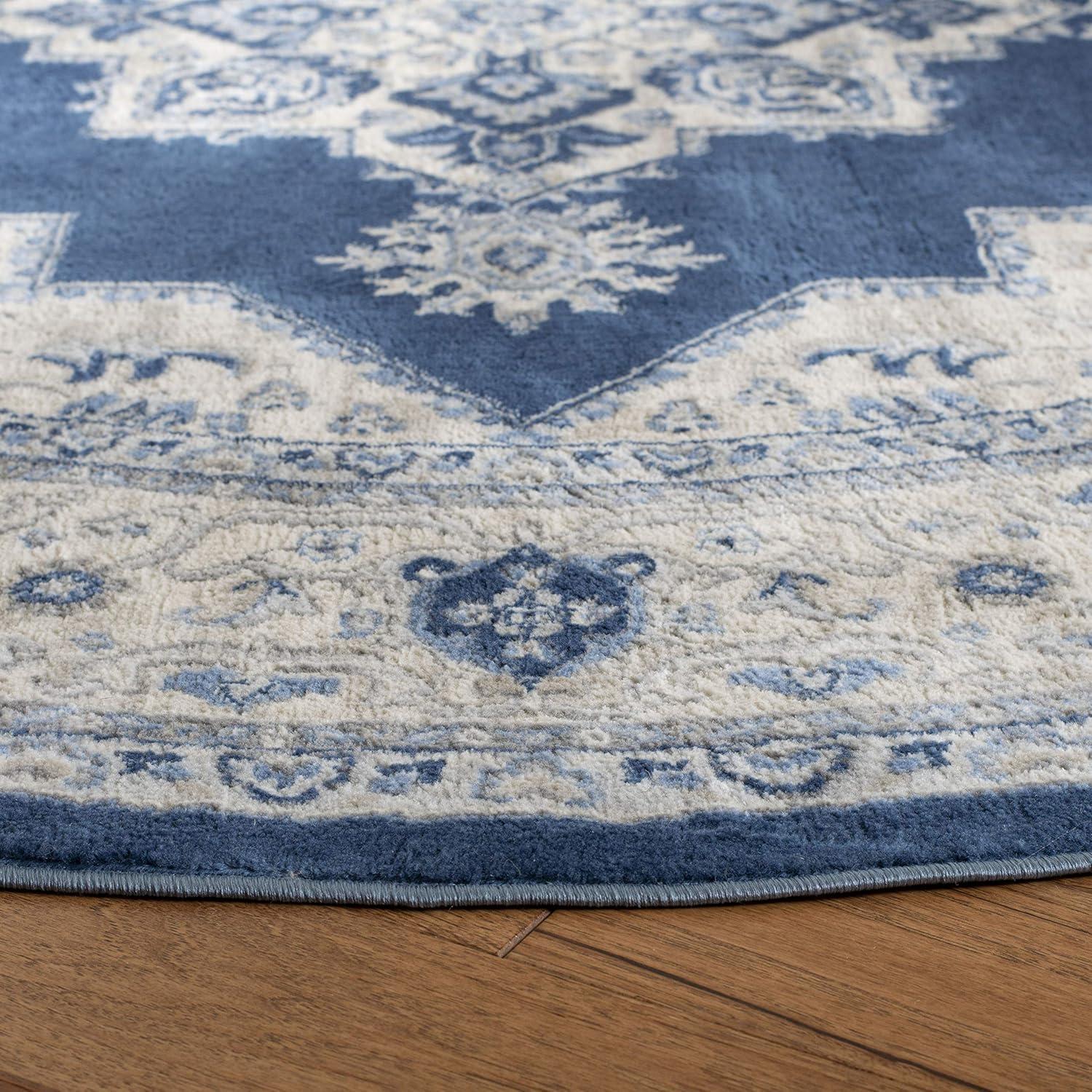image:imageSAFAVIEH Area Rug 8x10 Brentwood Collection Large Navy amp Cream Medallion Distressed Design NonShedding amp Easy Cleaning Ideal for Living Room Bedroom Dining Space BNT865NNavyCreme