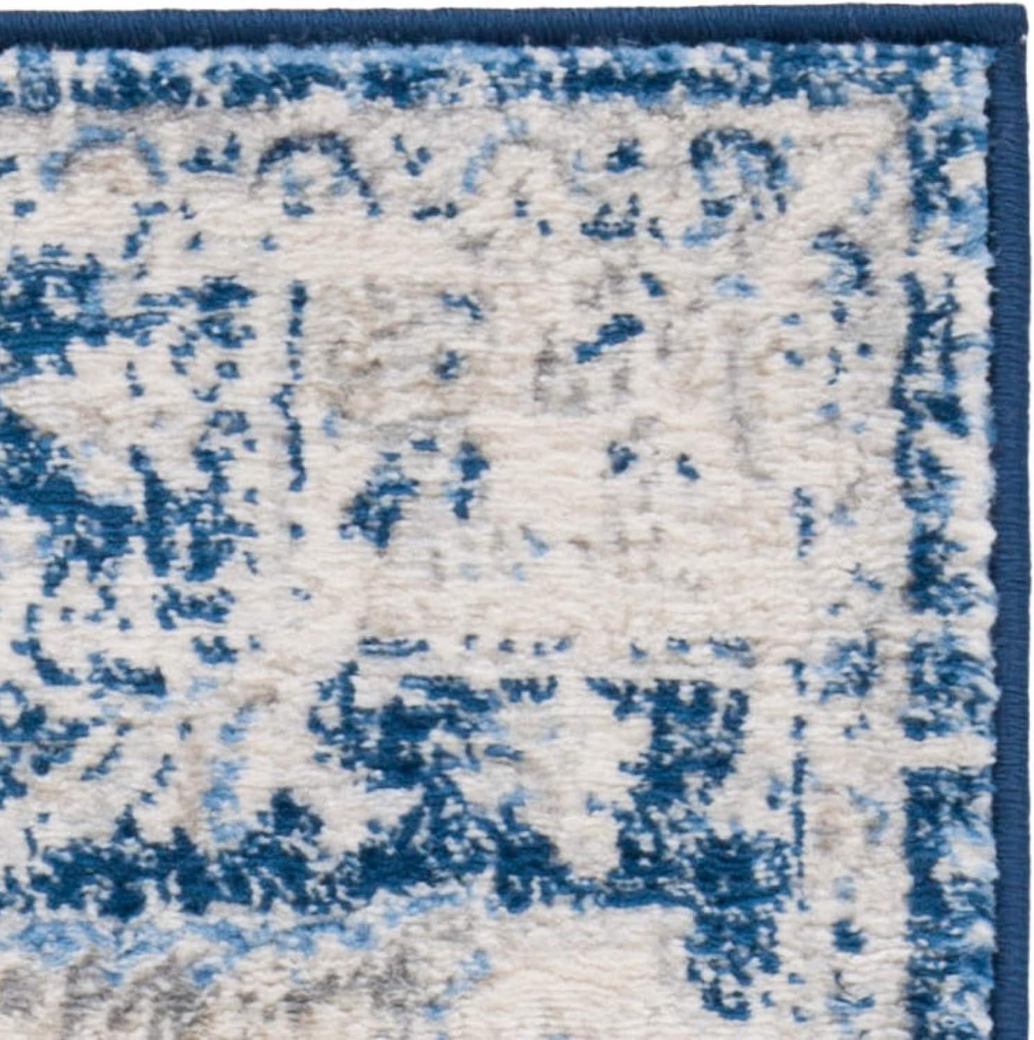 image:imageSAFAVIEH Area Rug 8x10 Brentwood Collection Large Navy amp Cream Medallion Distressed Design NonShedding amp Easy Cleaning Ideal for Living Room Bedroom Dining Space BNT865NIvoryNavy