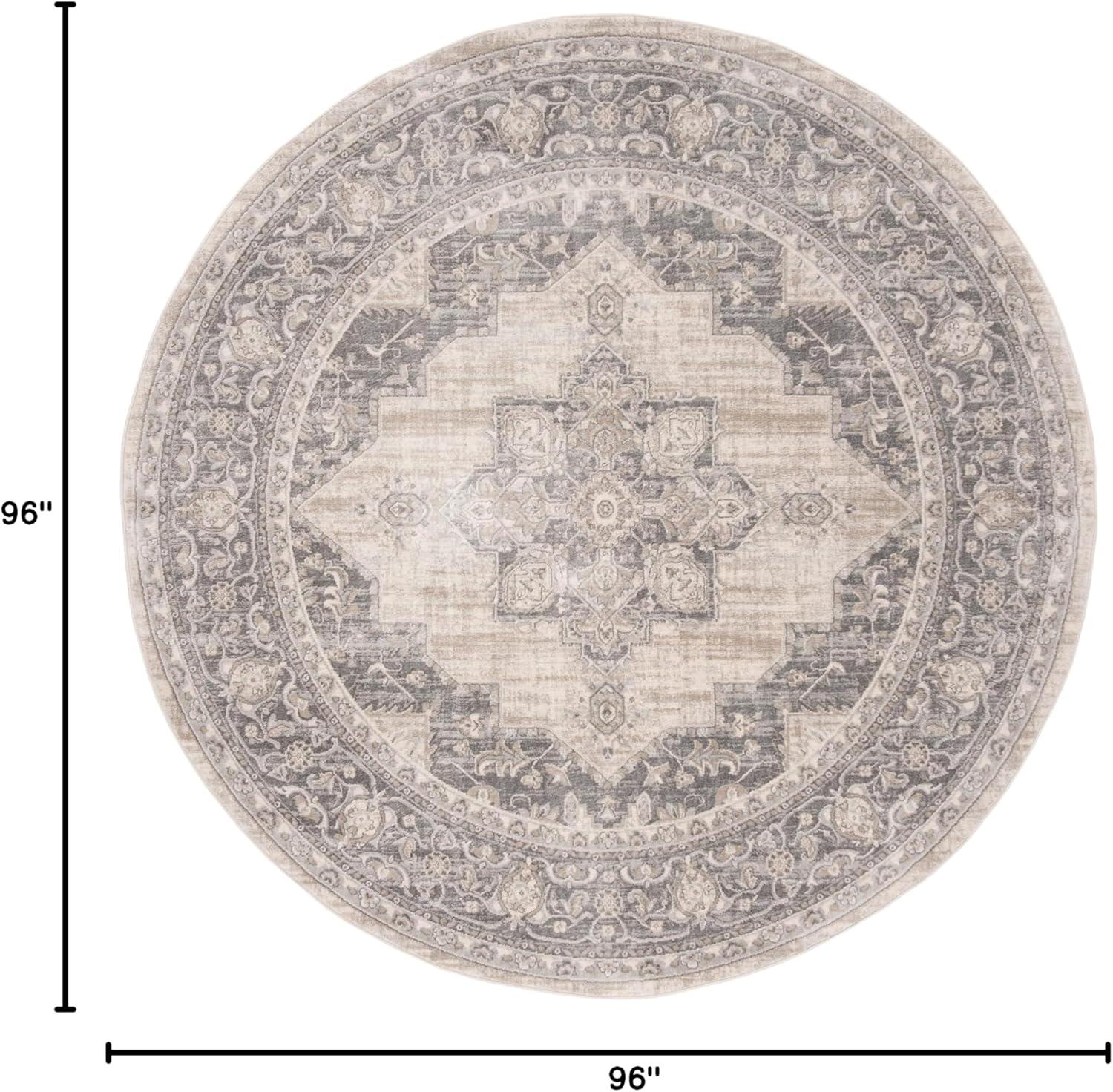 image:imageSAFAVIEH Area Rug 8x10 Brentwood Collection Large Navy amp Cream Medallion Distressed Design NonShedding amp Easy Cleaning Ideal for Living Room Bedroom Dining Space BNT865NCreamGrey