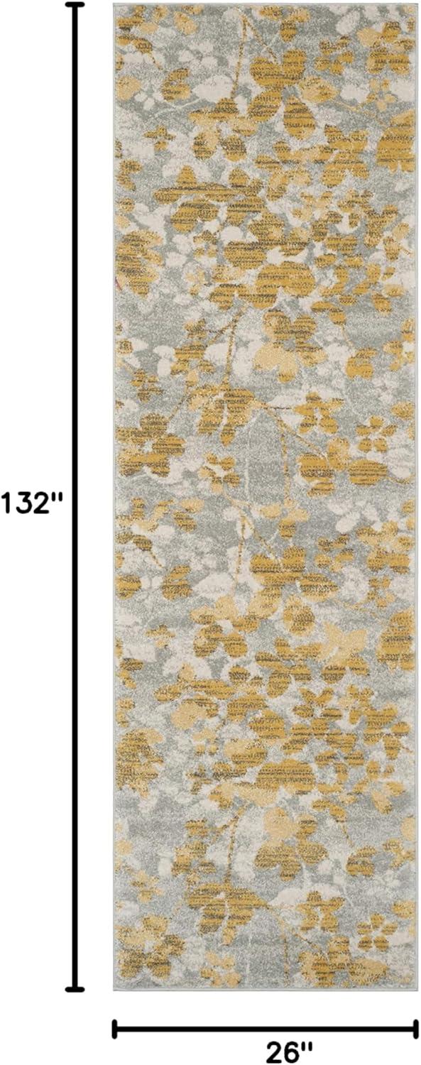 image:imageSAFAVIEH Area Rug 8x10 Evoke Collection Large Grey amp Gold Floral Design NonShedding amp Easy Cleaning Ideal for Living Room Bedroom Office Dining Space EVK236PGreyGold