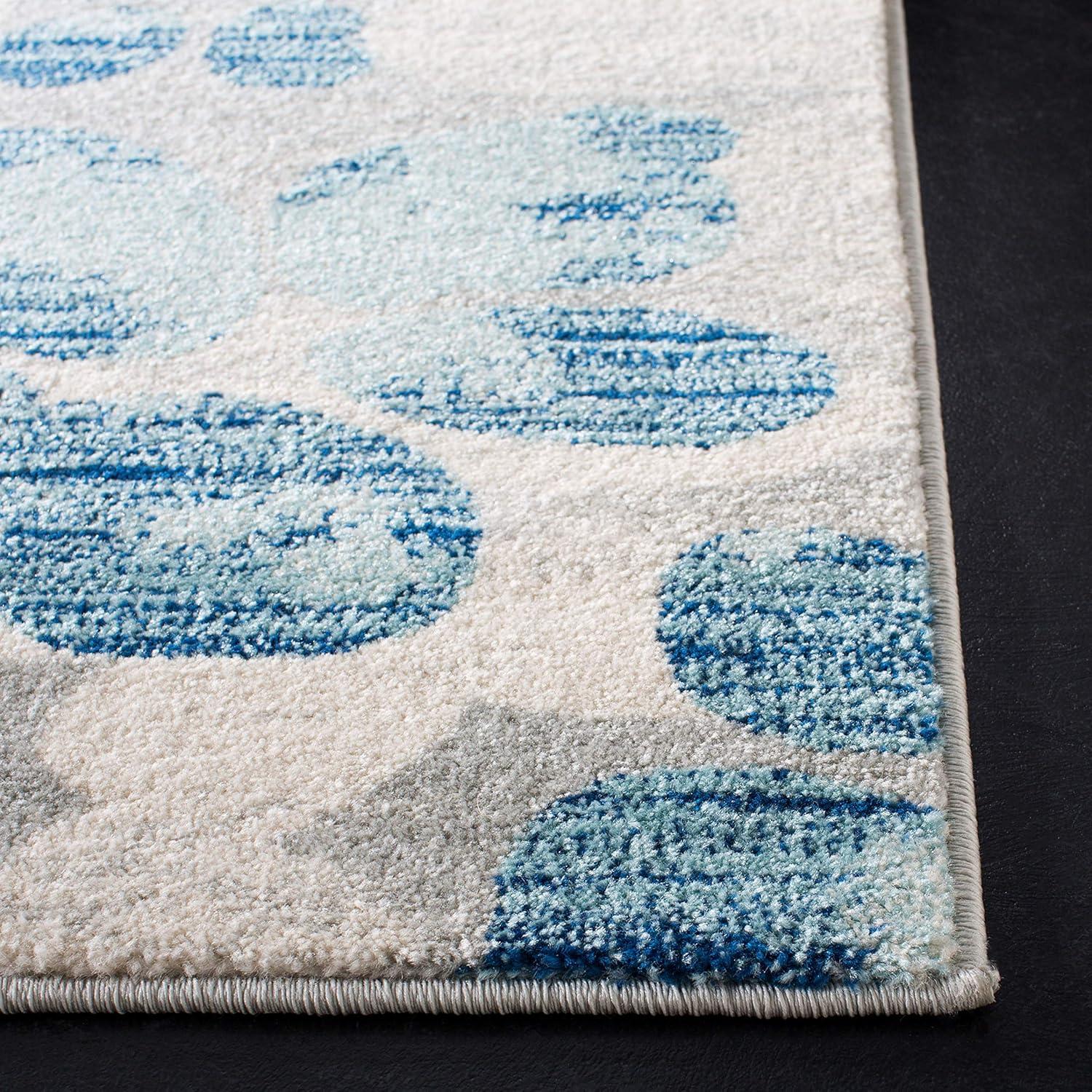image:imageSAFAVIEH Area Rug 8x10 Evoke Collection Large Grey amp Gold Floral Design NonShedding amp Easy Cleaning Ideal for Living Room Bedroom Office Dining Space EVK236PGreyLight Blue