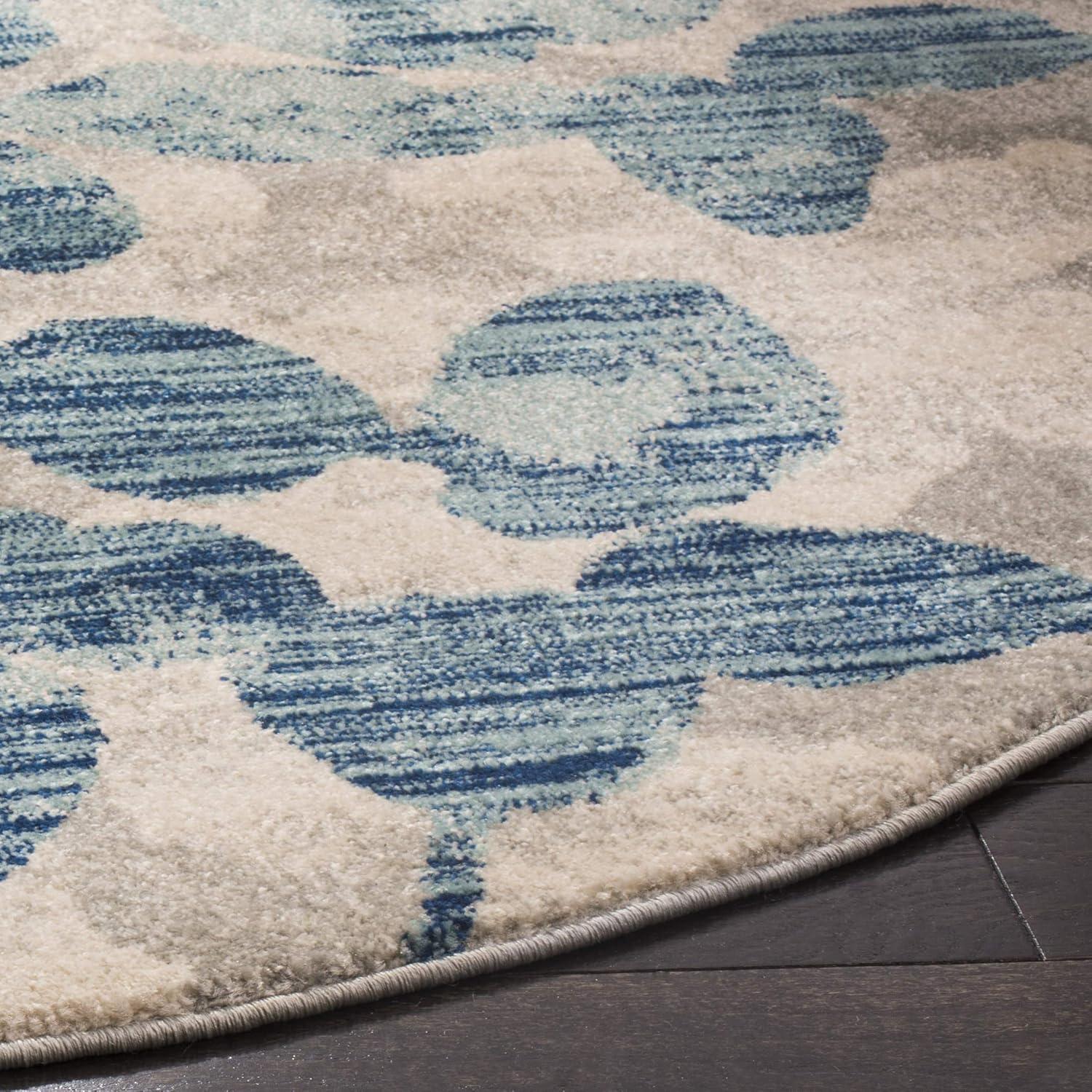 image:imageSAFAVIEH Area Rug 8x10 Evoke Collection Large Grey amp Gold Floral Design NonShedding amp Easy Cleaning Ideal for Living Room Bedroom Office Dining Space EVK236PGreyLight Blue
