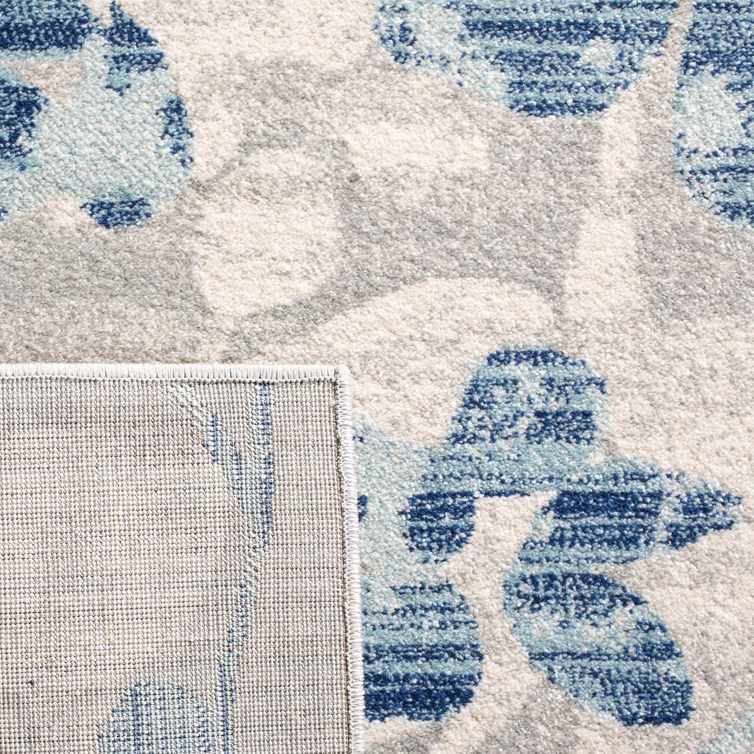 image:imageSAFAVIEH Area Rug 8x10 Evoke Collection Large Grey amp Gold Floral Design NonShedding amp Easy Cleaning Ideal for Living Room Bedroom Office Dining Space EVK236PGreyLight Blue