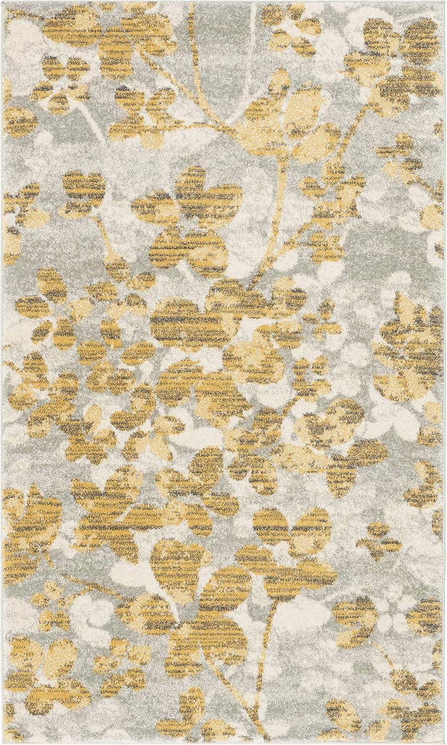 image:imageSAFAVIEH Area Rug 8x10 Evoke Collection Large Grey amp Gold Floral Design NonShedding amp Easy Cleaning Ideal for Living Room Bedroom Office Dining Space EVK236PGreyGold
