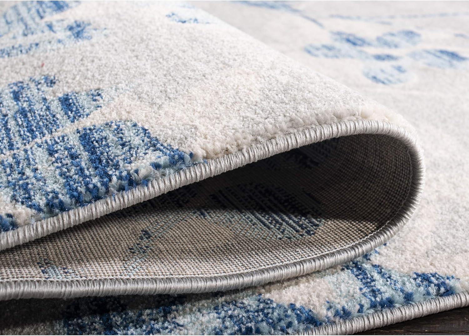 image:imageSAFAVIEH Area Rug 8x10 Evoke Collection Large Grey amp Gold Floral Design NonShedding amp Easy Cleaning Ideal for Living Room Bedroom Office Dining Space EVK236PGreyLight Blue