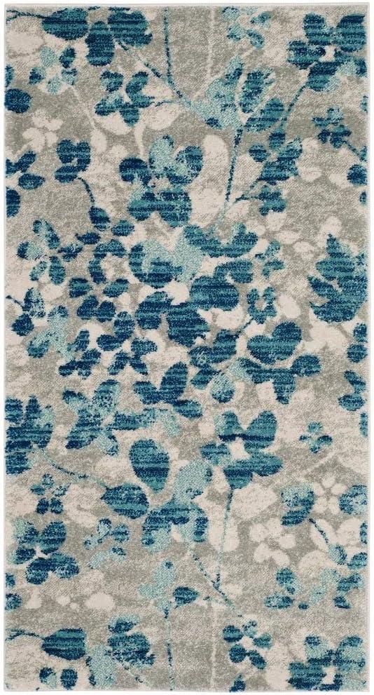 image:imageSAFAVIEH Area Rug 8x10 Evoke Collection Large Grey amp Gold Floral Design NonShedding amp Easy Cleaning Ideal for Living Room Bedroom Office Dining Space EVK236PGreyGold