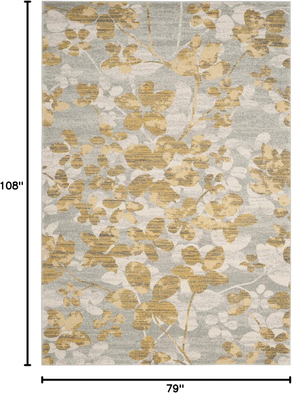 image:imageSAFAVIEH Area Rug 8x10 Evoke Collection Large Grey amp Gold Floral Design NonShedding amp Easy Cleaning Ideal for Living Room Bedroom Office Dining Space EVK236PGreyGold