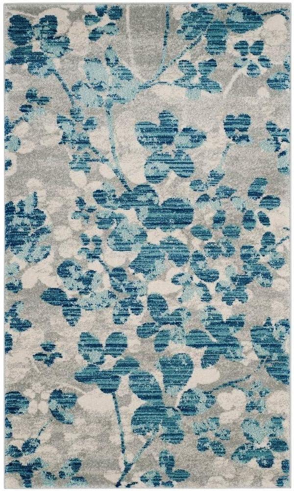 image:imageSAFAVIEH Area Rug 8x10 Evoke Collection Large Grey amp Gold Floral Design NonShedding amp Easy Cleaning Ideal for Living Room Bedroom Office Dining Space EVK236PGreyGold