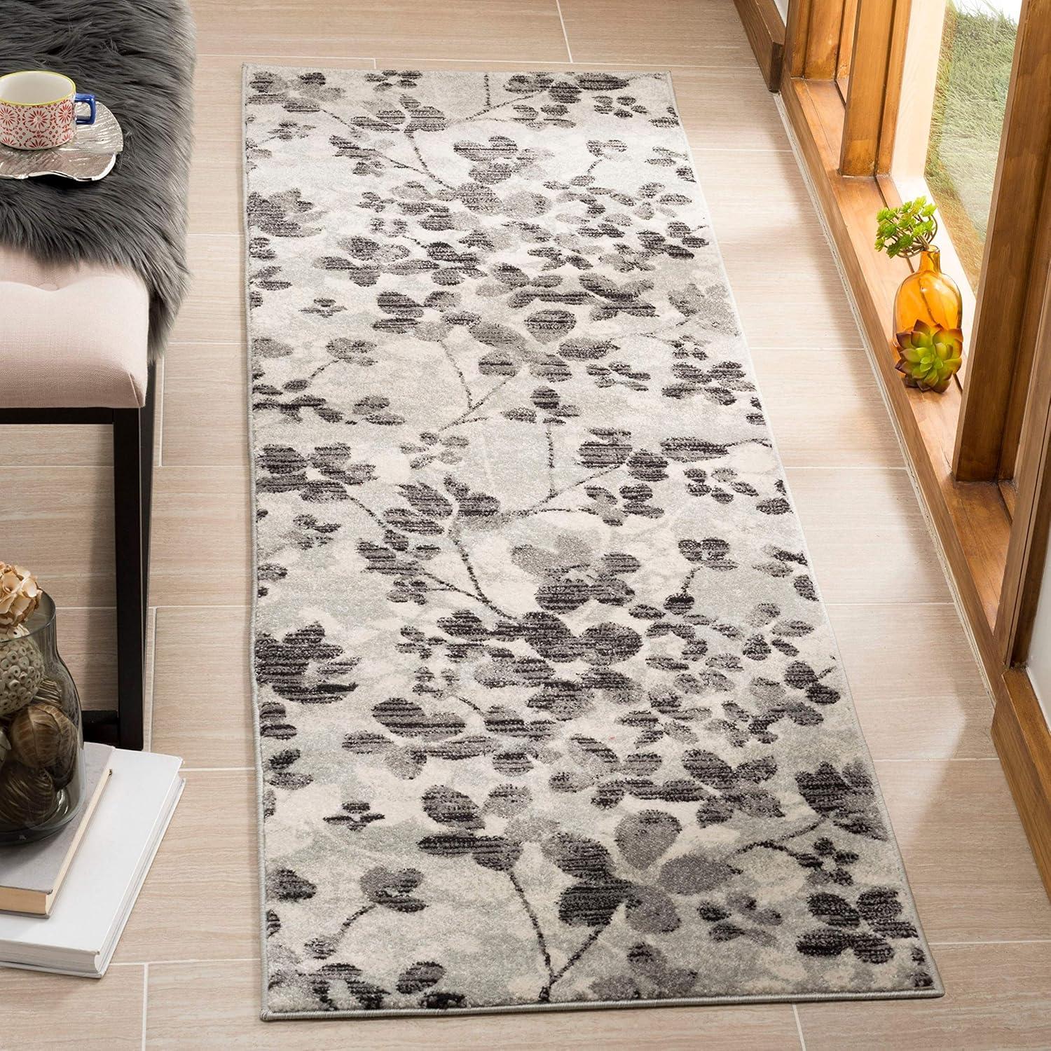 image:imageSAFAVIEH Area Rug 8x10 Evoke Collection Large Grey amp Gold Floral Design NonShedding amp Easy Cleaning Ideal for Living Room Bedroom Office Dining Space EVK236PGreyGold