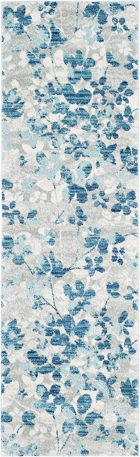 image:imageSAFAVIEH Area Rug 8x10 Evoke Collection Large Grey amp Gold Floral Design NonShedding amp Easy Cleaning Ideal for Living Room Bedroom Office Dining Space EVK236PGreyLight Blue