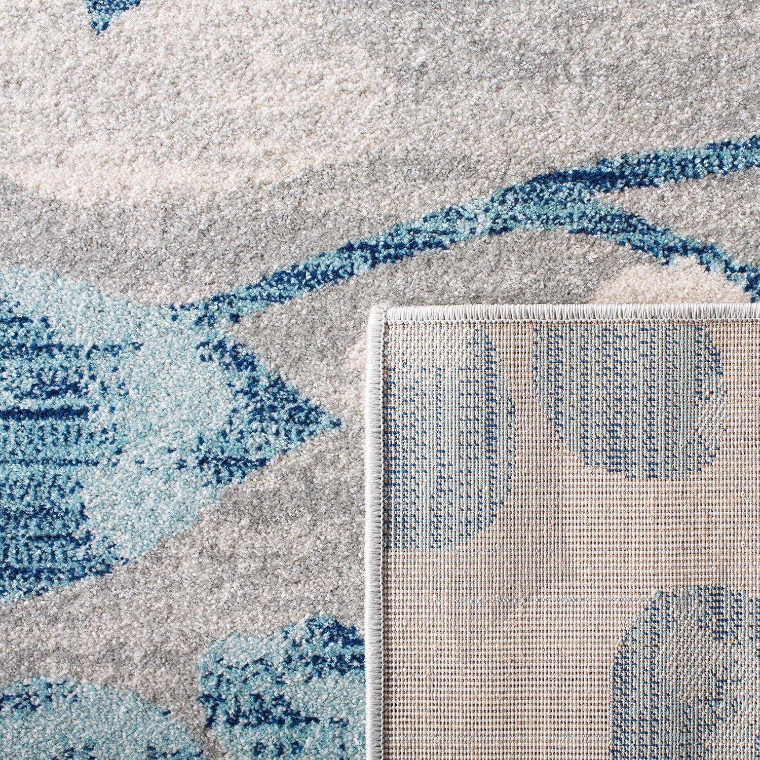 image:imageSAFAVIEH Area Rug 8x10 Evoke Collection Large Grey amp Gold Floral Design NonShedding amp Easy Cleaning Ideal for Living Room Bedroom Office Dining Space EVK236PGreyLight Blue