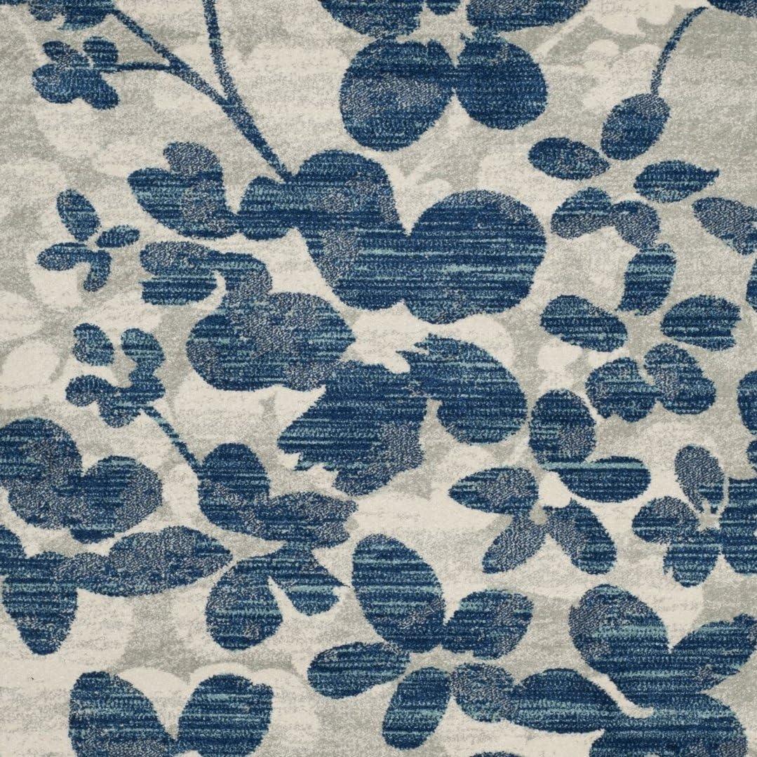 image:imageSAFAVIEH Area Rug 8x10 Evoke Collection Large Grey amp Gold Floral Design NonShedding amp Easy Cleaning Ideal for Living Room Bedroom Office Dining Space EVK236PGreyLight Blue