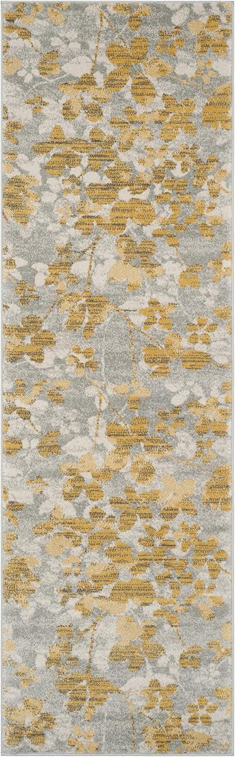 image:imageSAFAVIEH Area Rug 8x10 Evoke Collection Large Grey amp Gold Floral Design NonShedding amp Easy Cleaning Ideal for Living Room Bedroom Office Dining Space EVK236PGreyGold