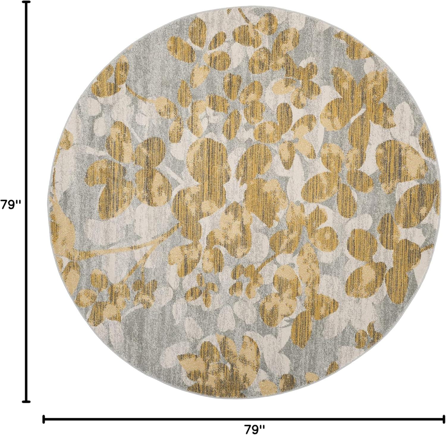 image:imageSAFAVIEH Area Rug 8x10 Evoke Collection Large Grey amp Gold Floral Design NonShedding amp Easy Cleaning Ideal for Living Room Bedroom Office Dining Space EVK236PGreyGold