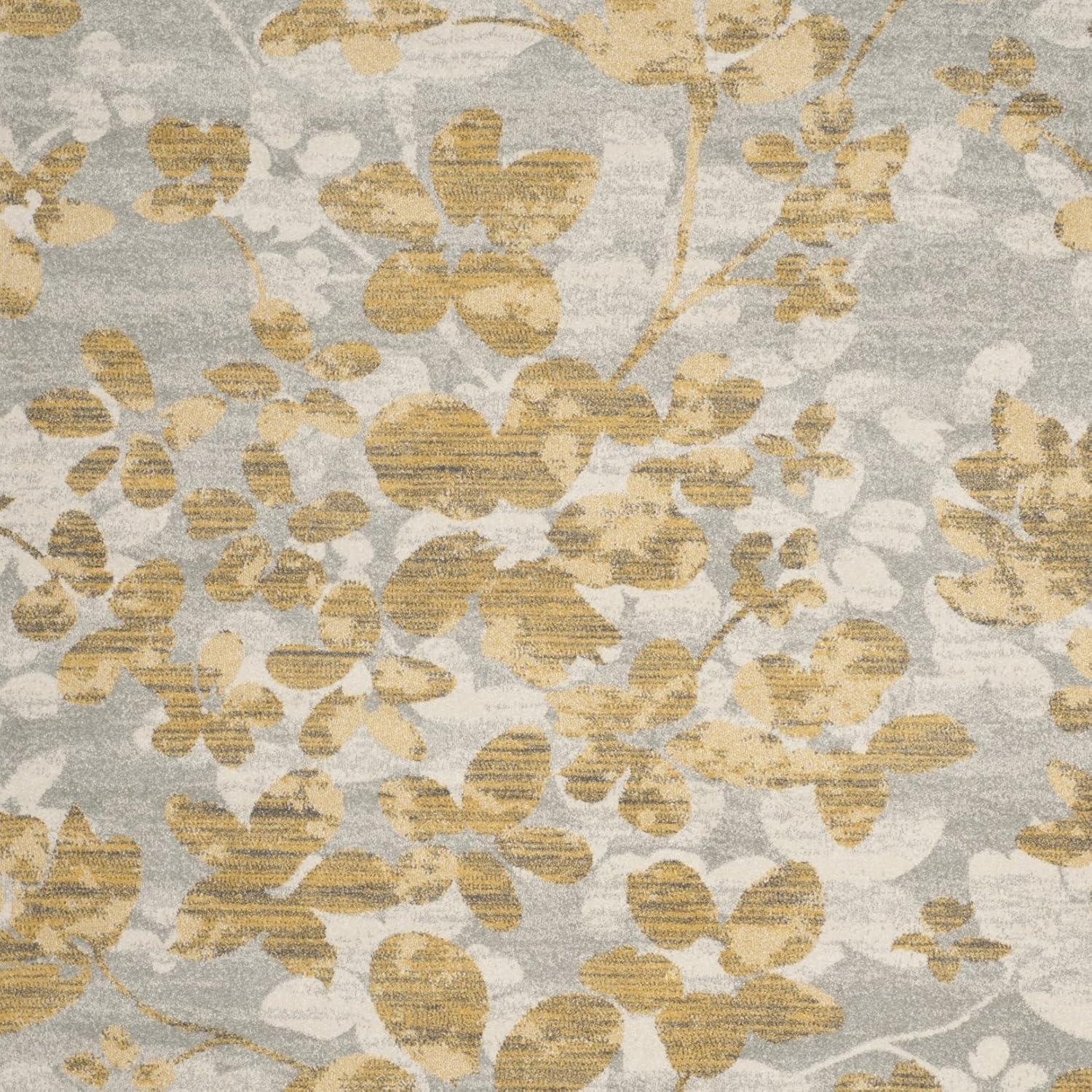 image:imageSAFAVIEH Area Rug 8x10 Evoke Collection Large Grey amp Gold Floral Design NonShedding amp Easy Cleaning Ideal for Living Room Bedroom Office Dining Space EVK236PGreyGold