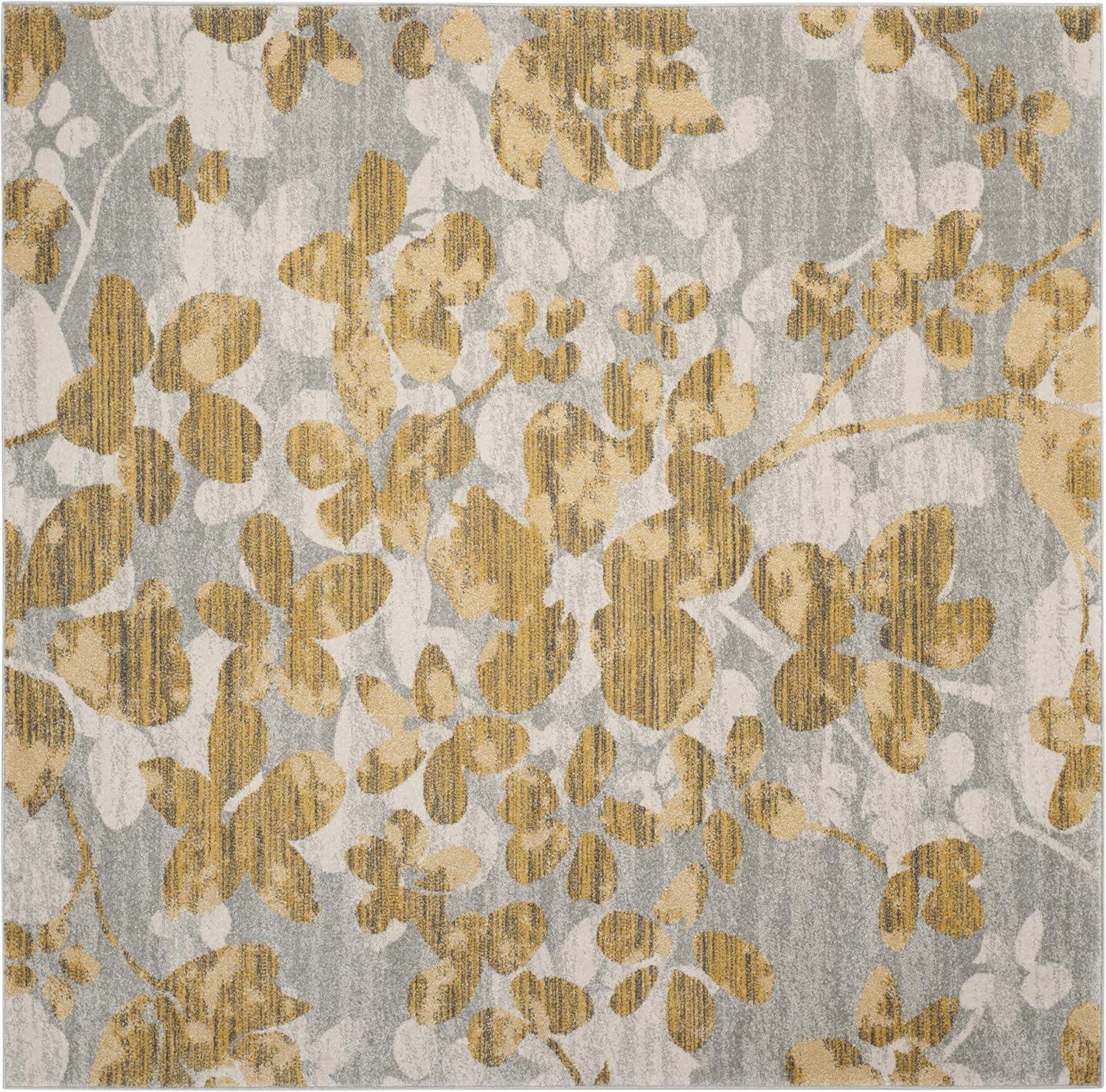 image:imageSAFAVIEH Area Rug 8x10 Evoke Collection Large Grey amp Gold Floral Design NonShedding amp Easy Cleaning Ideal for Living Room Bedroom Office Dining Space EVK236PGreyGold