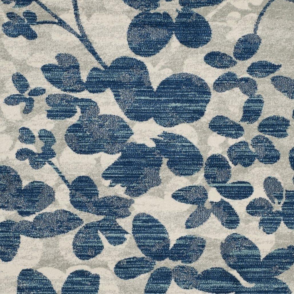 image:imageSAFAVIEH Area Rug 8x10 Evoke Collection Large Grey amp Gold Floral Design NonShedding amp Easy Cleaning Ideal for Living Room Bedroom Office Dining Space EVK236PGreyLight Blue