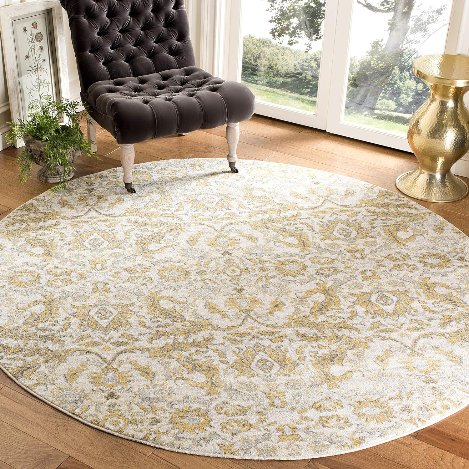 image:imageSAFAVIEH Area Rug 8x10 Evoke Collection Large Ivory amp Gold Shabby Chic Oriental Design NonShedding amp Easy Cleaning Ideal for Living Room Bedroom Office Dining Space EVK238SIvoryGold