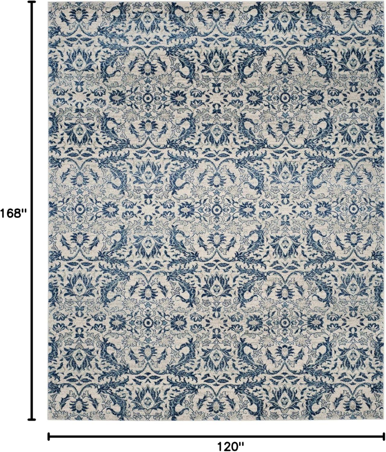 image:imageSAFAVIEH Area Rug 8x10 Evoke Collection Large Ivory amp Gold Shabby Chic Oriental Design NonShedding amp Easy Cleaning Ideal for Living Room Bedroom Office Dining Space EVK238SIvoryBlue