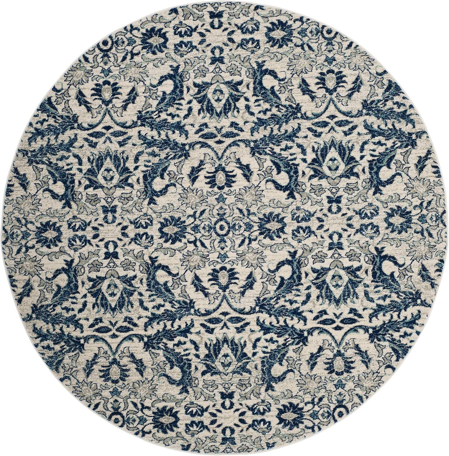 image:imageSAFAVIEH Area Rug 8x10 Evoke Collection Large Ivory amp Gold Shabby Chic Oriental Design NonShedding amp Easy Cleaning Ideal for Living Room Bedroom Office Dining Space EVK238SIvoryBlue