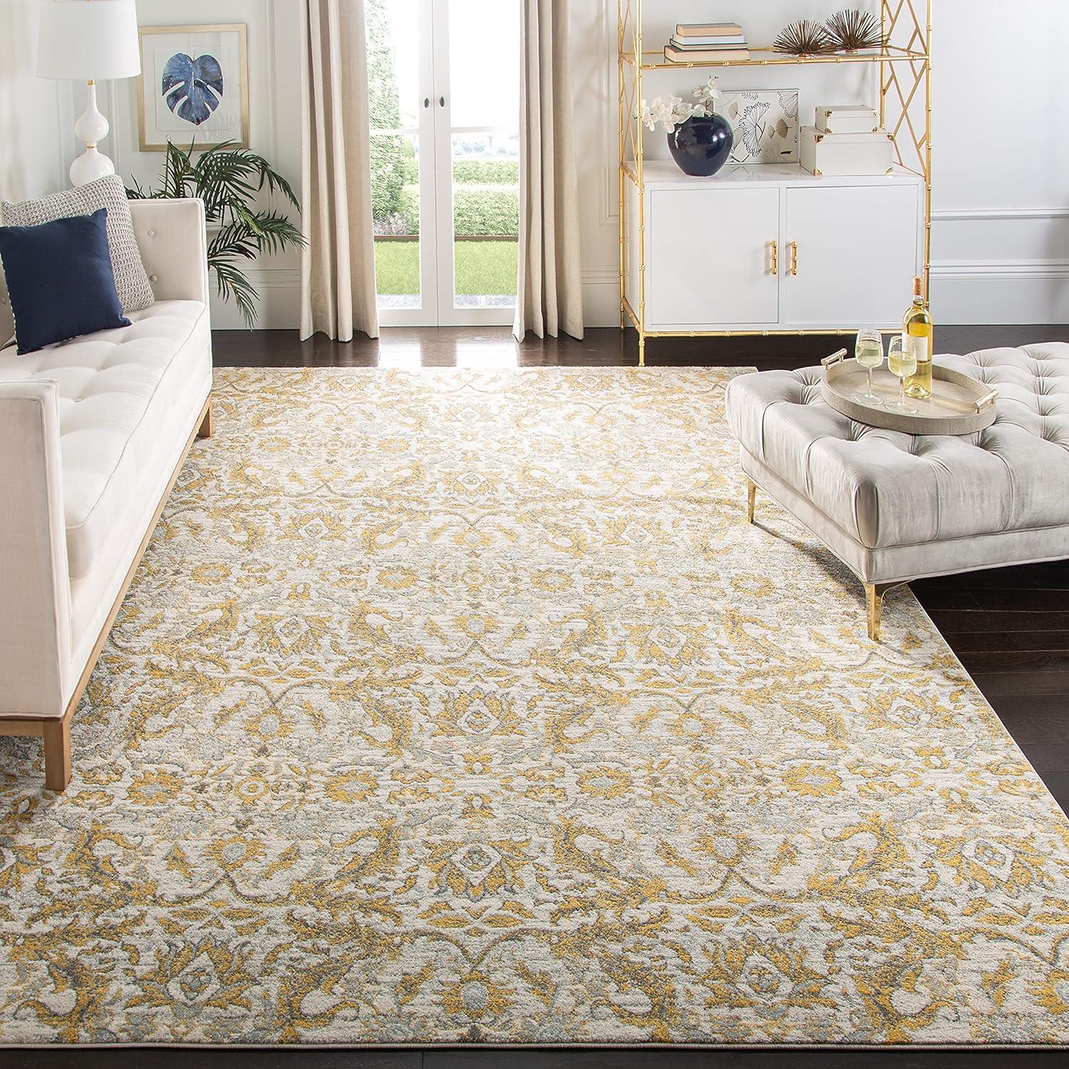 image:imageSAFAVIEH Area Rug 8x10 Evoke Collection Large Ivory amp Gold Shabby Chic Oriental Design NonShedding amp Easy Cleaning Ideal for Living Room Bedroom Office Dining Space EVK238SIvoryGold