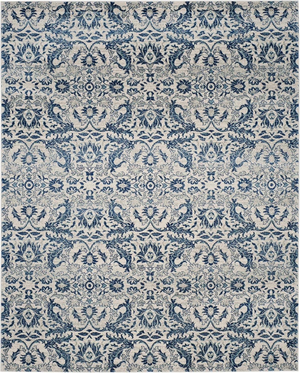 image:imageSAFAVIEH Area Rug 8x10 Evoke Collection Large Ivory amp Gold Shabby Chic Oriental Design NonShedding amp Easy Cleaning Ideal for Living Room Bedroom Office Dining Space EVK238SIvoryBlue