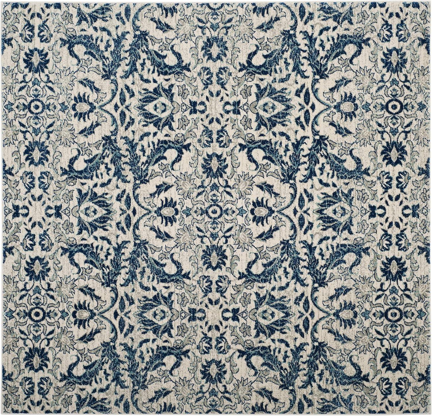image:imageSAFAVIEH Area Rug 8x10 Evoke Collection Large Ivory amp Gold Shabby Chic Oriental Design NonShedding amp Easy Cleaning Ideal for Living Room Bedroom Office Dining Space EVK238SIvoryBlue
