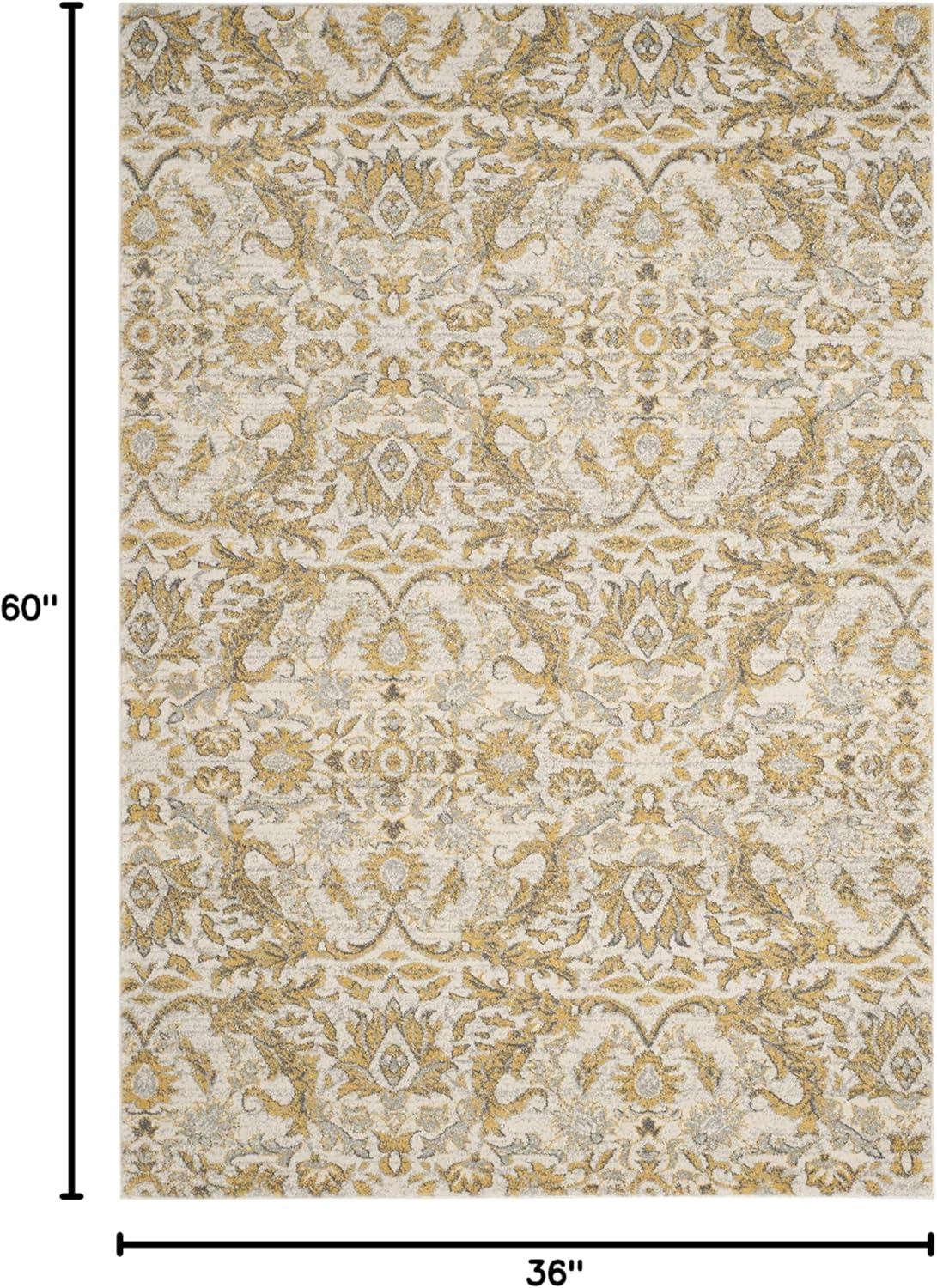 image:imageSAFAVIEH Area Rug 8x10 Evoke Collection Large Ivory amp Gold Shabby Chic Oriental Design NonShedding amp Easy Cleaning Ideal for Living Room Bedroom Office Dining Space EVK238SIvoryGold