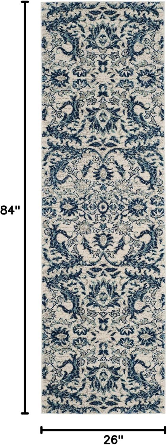 image:imageSAFAVIEH Area Rug 8x10 Evoke Collection Large Ivory amp Gold Shabby Chic Oriental Design NonShedding amp Easy Cleaning Ideal for Living Room Bedroom Office Dining Space EVK238SIvoryBlue