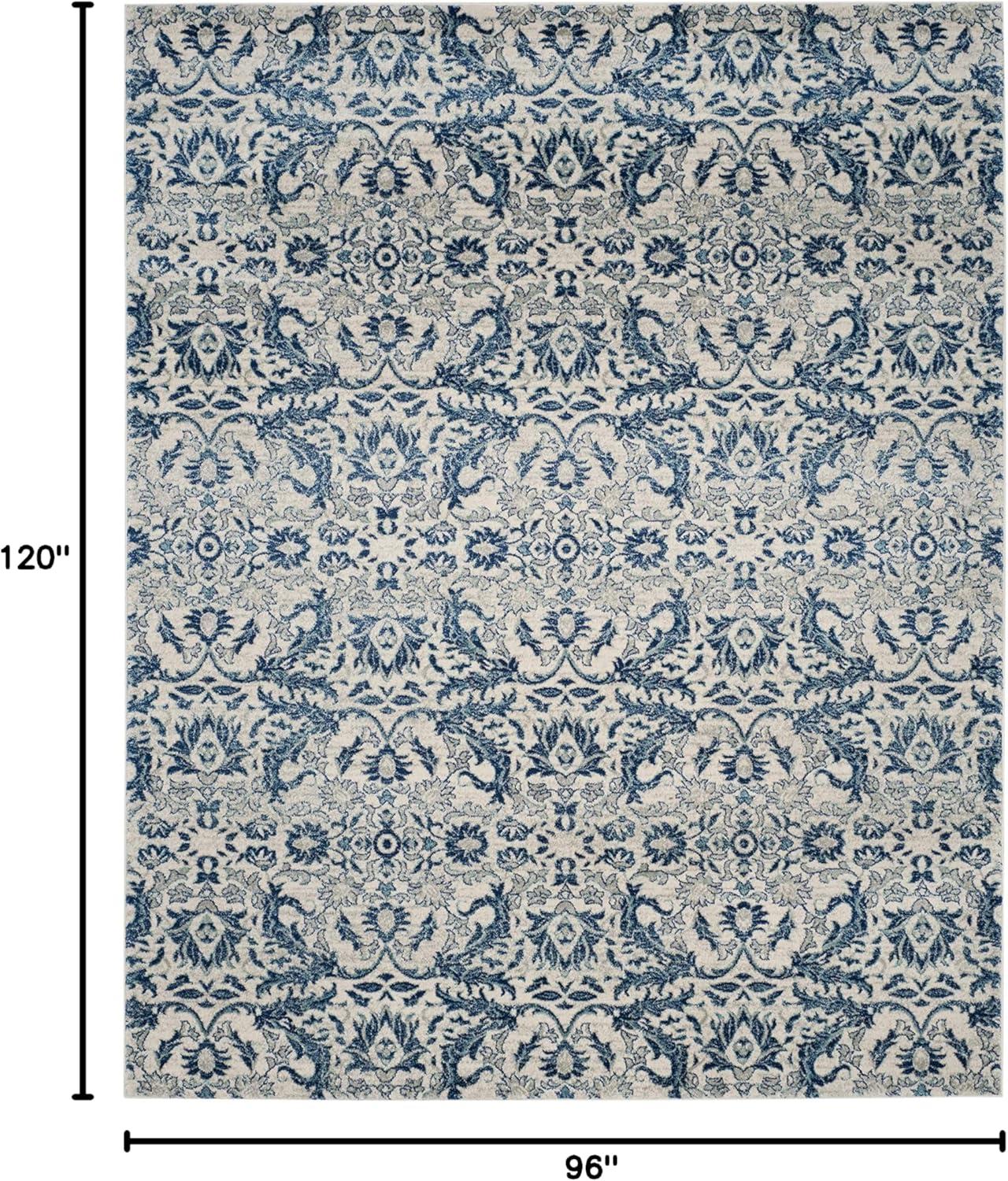 image:imageSAFAVIEH Area Rug 8x10 Evoke Collection Large Ivory amp Gold Shabby Chic Oriental Design NonShedding amp Easy Cleaning Ideal for Living Room Bedroom Office Dining Space EVK238SIvoryBlue