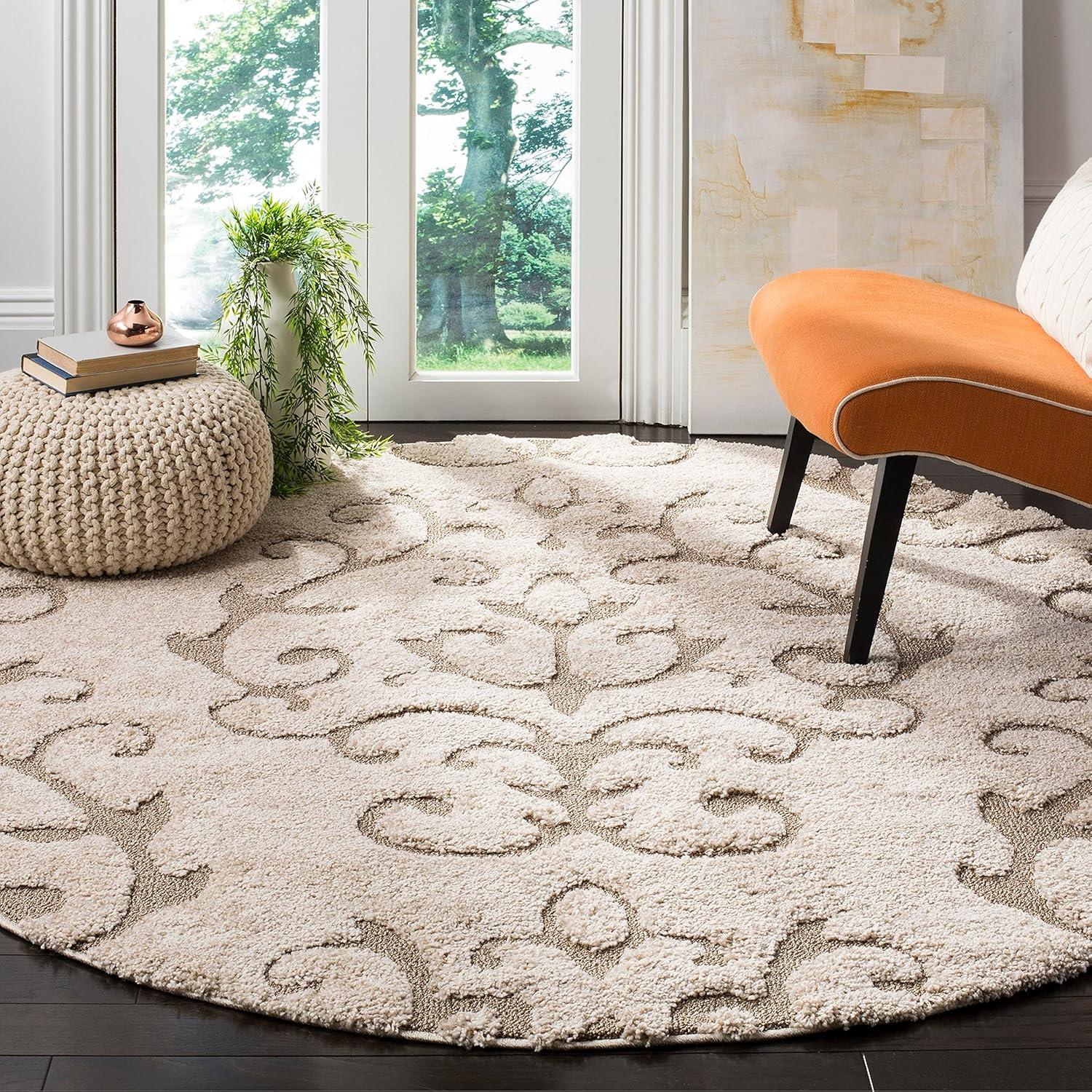image:imageSAFAVIEH Area Rug 8x10 Florida Shag Collection Large Cream amp Beige Scroll Design NonShedding amp Easy Cleaning Plush Thick Pile Ideal for Living Room Bedroom Dining Space SG4701113CreamBeige