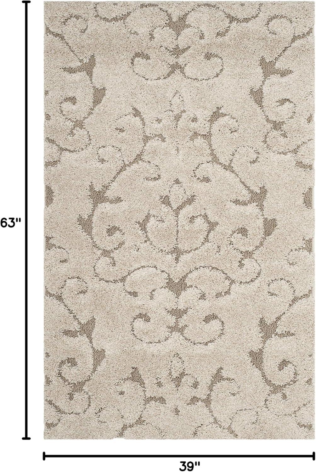 image:imageSAFAVIEH Area Rug 8x10 Florida Shag Collection Large Cream amp Beige Scroll Design NonShedding amp Easy Cleaning Plush Thick Pile Ideal for Living Room Bedroom Dining Space SG4701113CreamBeige