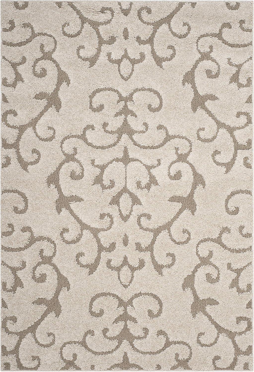 image:imageSAFAVIEH Area Rug 8x10 Florida Shag Collection Large Cream amp Beige Scroll Design NonShedding amp Easy Cleaning Plush Thick Pile Ideal for Living Room Bedroom Dining Space SG4701113CreamBeige
