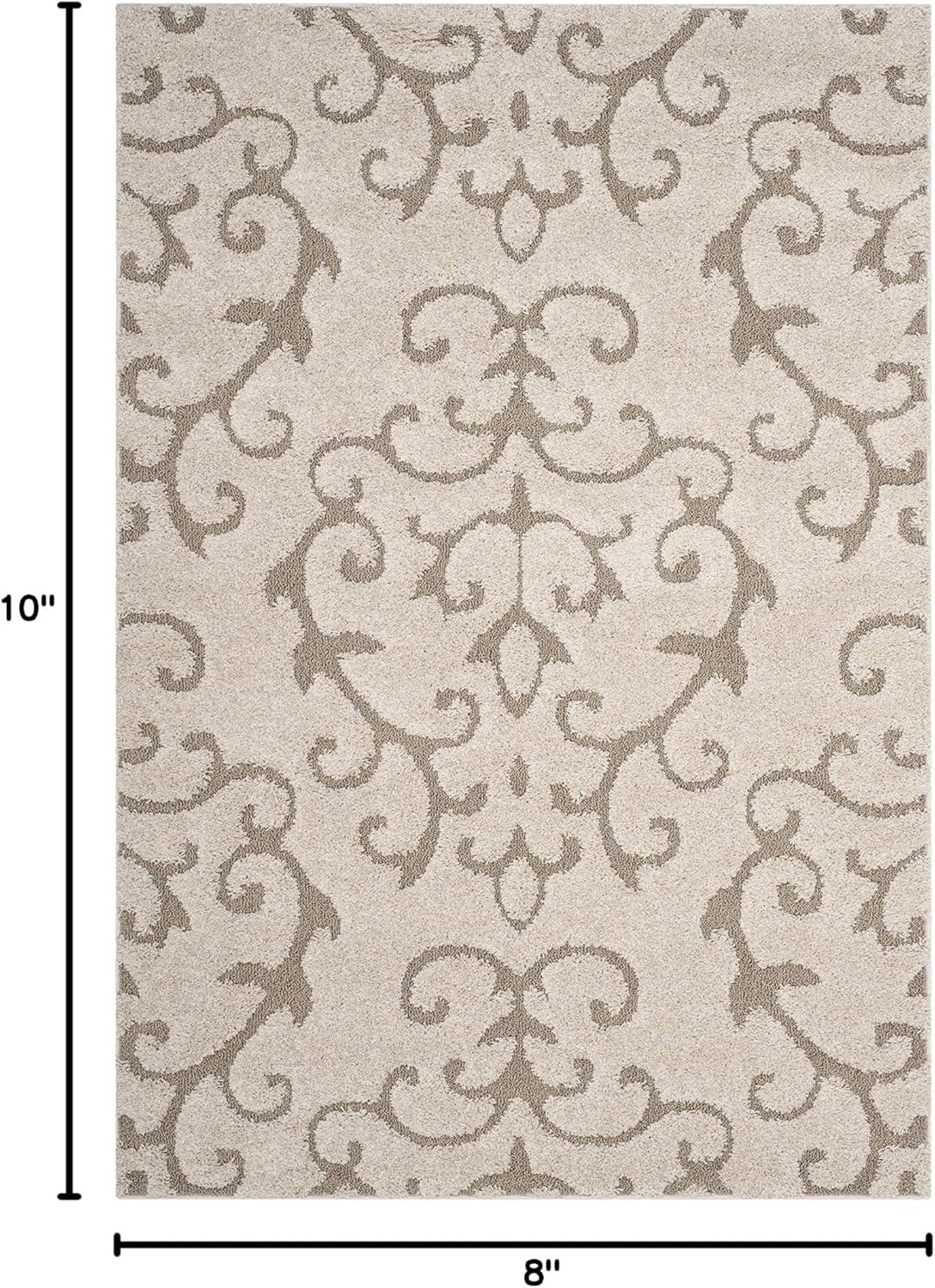 image:imageSAFAVIEH Area Rug 8x10 Florida Shag Collection Large Cream amp Beige Scroll Design NonShedding amp Easy Cleaning Plush Thick Pile Ideal for Living Room Bedroom Dining Space SG4701113CreamBeige