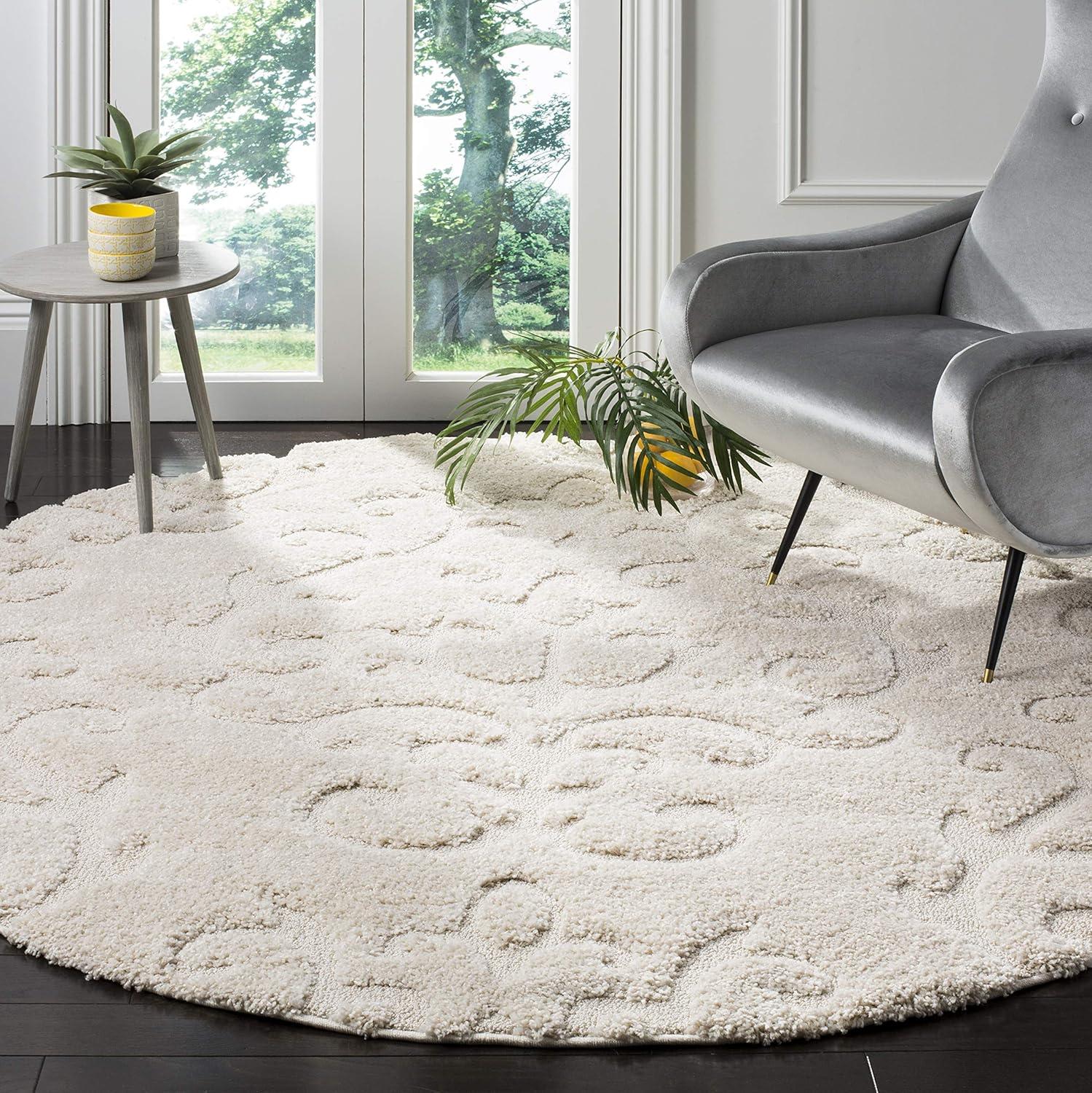 image:imageSAFAVIEH Area Rug 8x10 Florida Shag Collection Large Cream amp Beige Scroll Design NonShedding amp Easy Cleaning Plush Thick Pile Ideal for Living Room Bedroom Dining Space SG4701113Creme