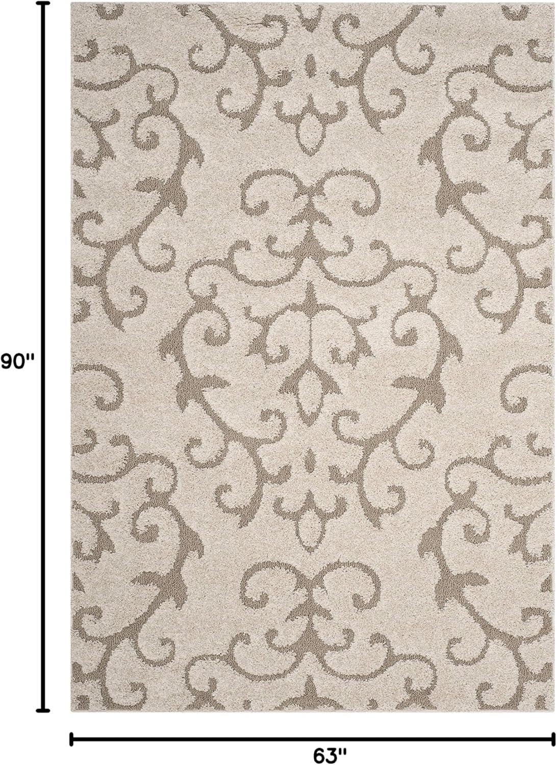 image:imageSAFAVIEH Area Rug 8x10 Florida Shag Collection Large Cream amp Beige Scroll Design NonShedding amp Easy Cleaning Plush Thick Pile Ideal for Living Room Bedroom Dining Space SG4701113CreamBeige